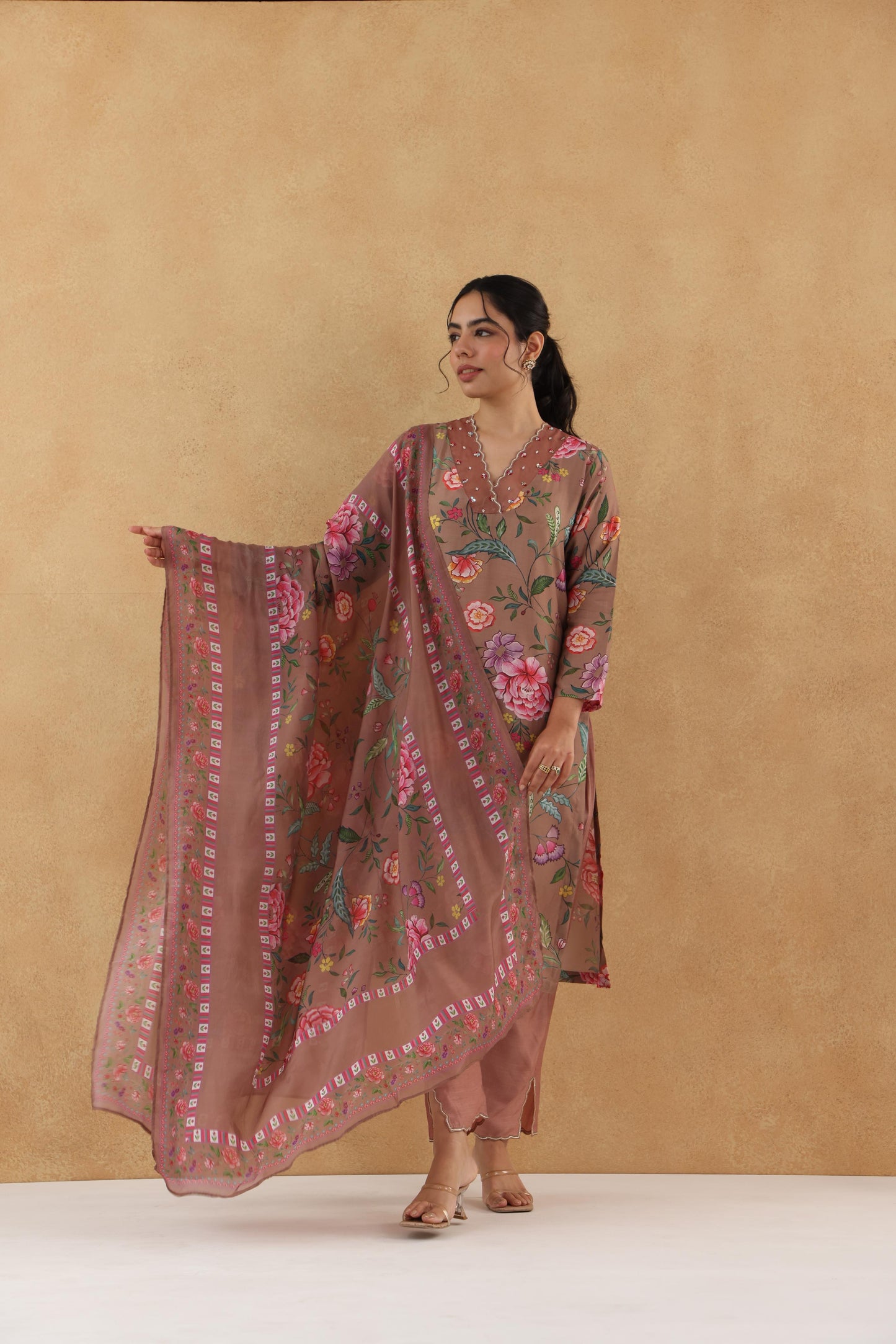 AKS BROWN KURTA SET