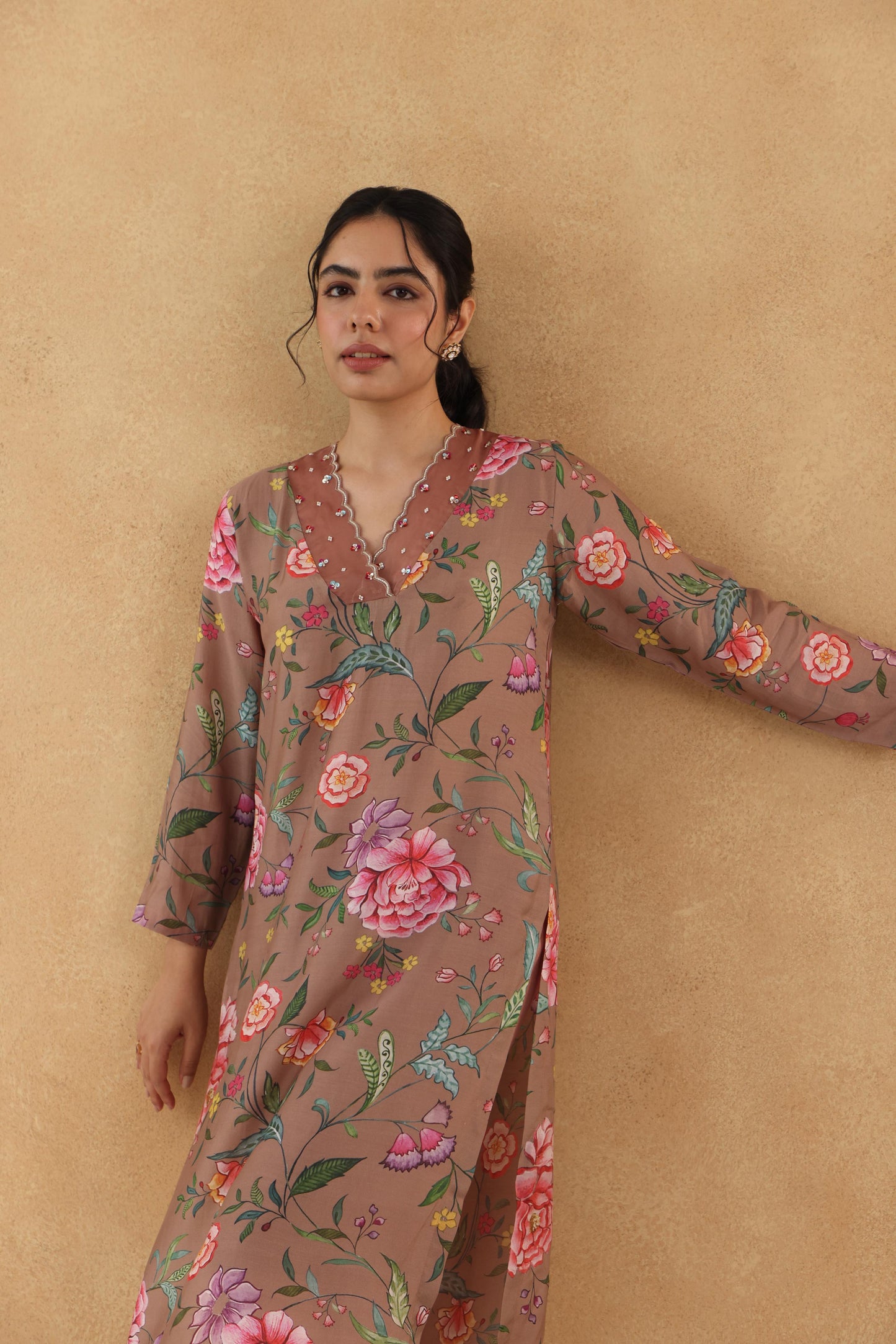 AKS BROWN KURTA SET