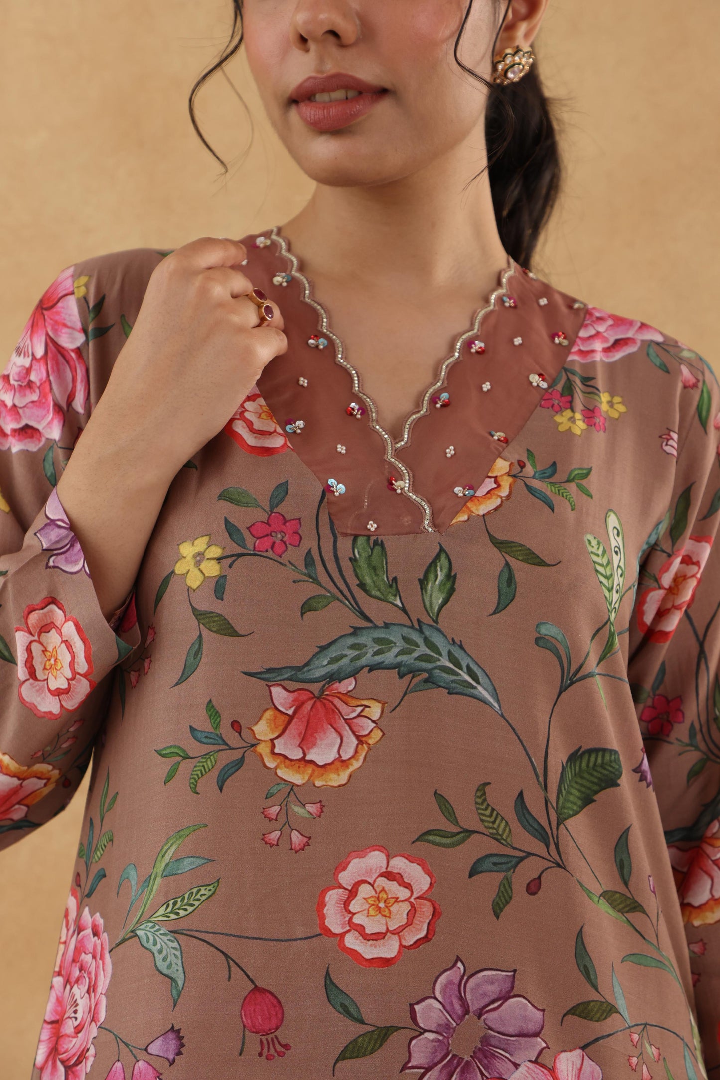 AKS BROWN KURTA SET