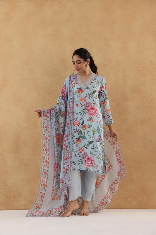 AKS SKY BLUE KURTA SET