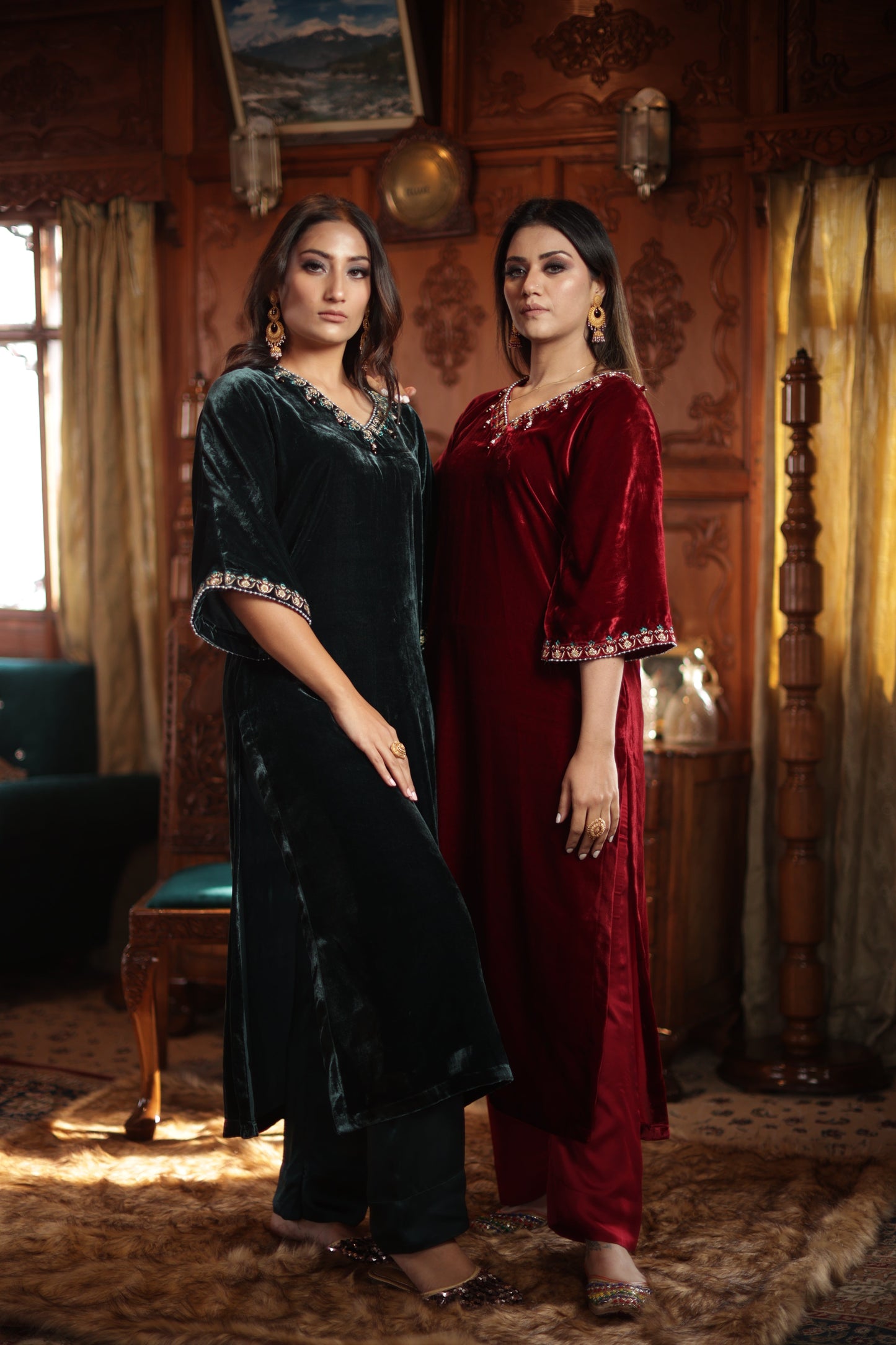 Teel Velvet Kaftan Set