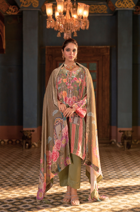 Naaz Green Phiran Set