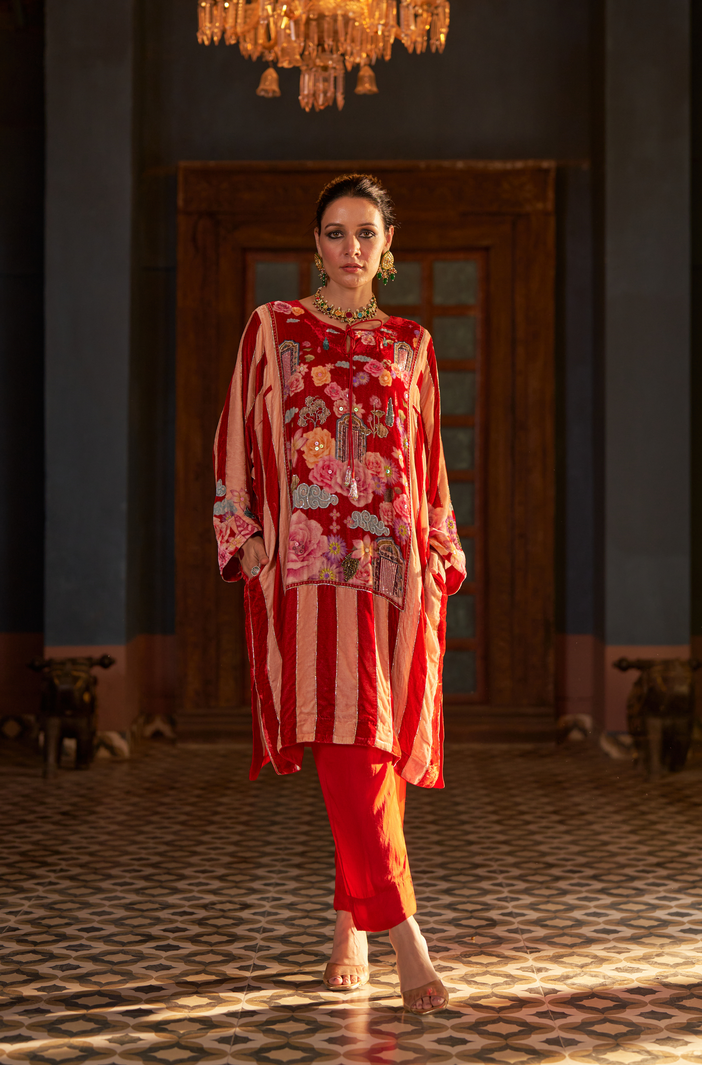 Naaz Red Phiran Set