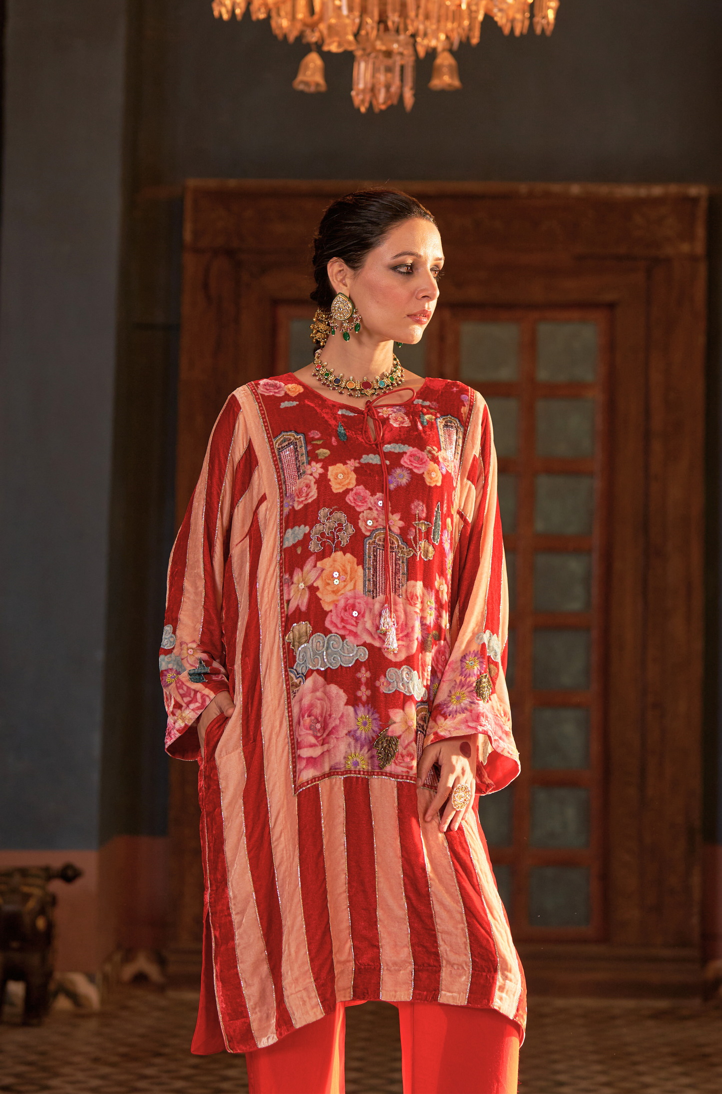 Naaz Red Phiran Set