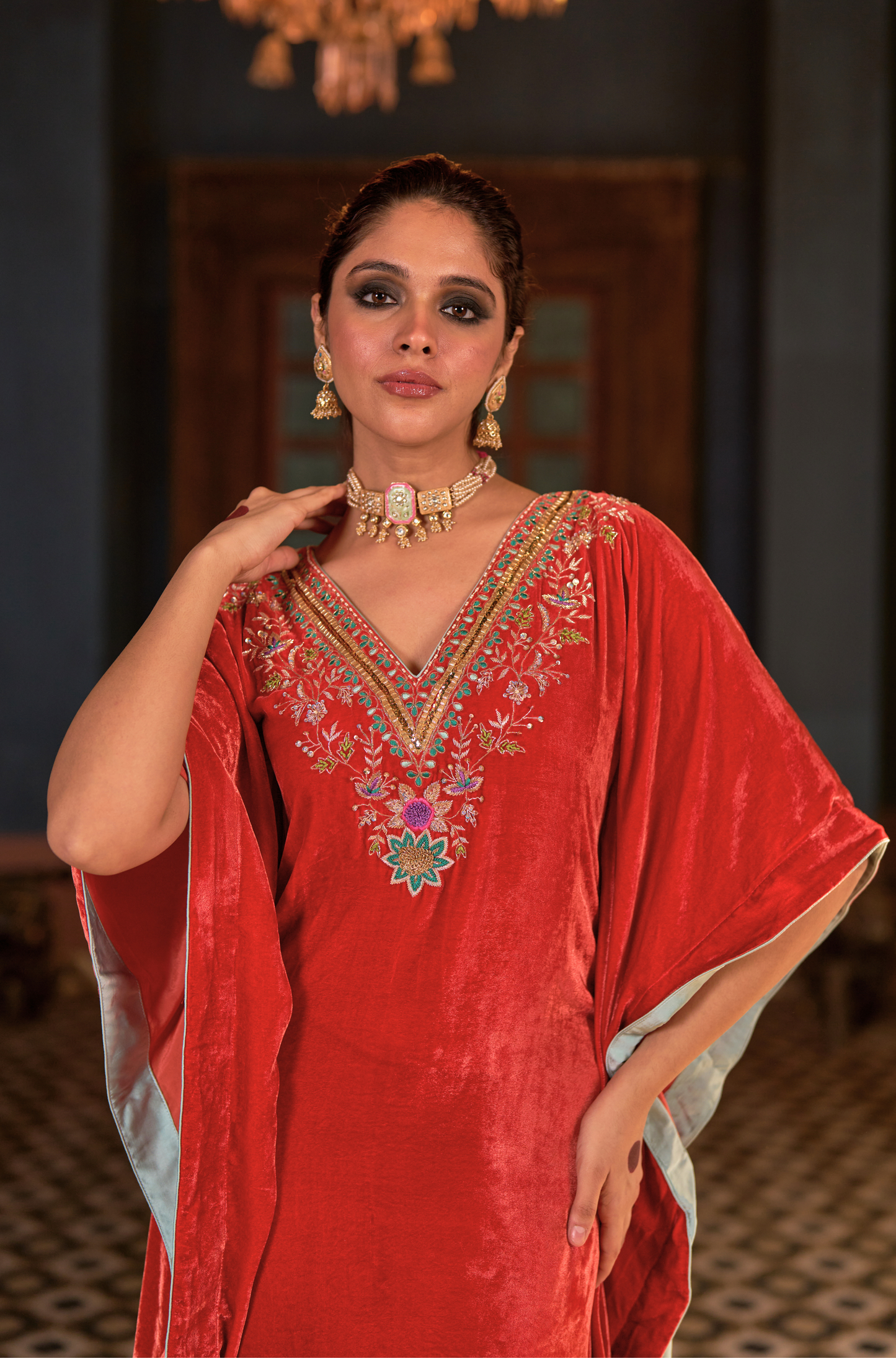 Naaz Burnt Orange Kaftan