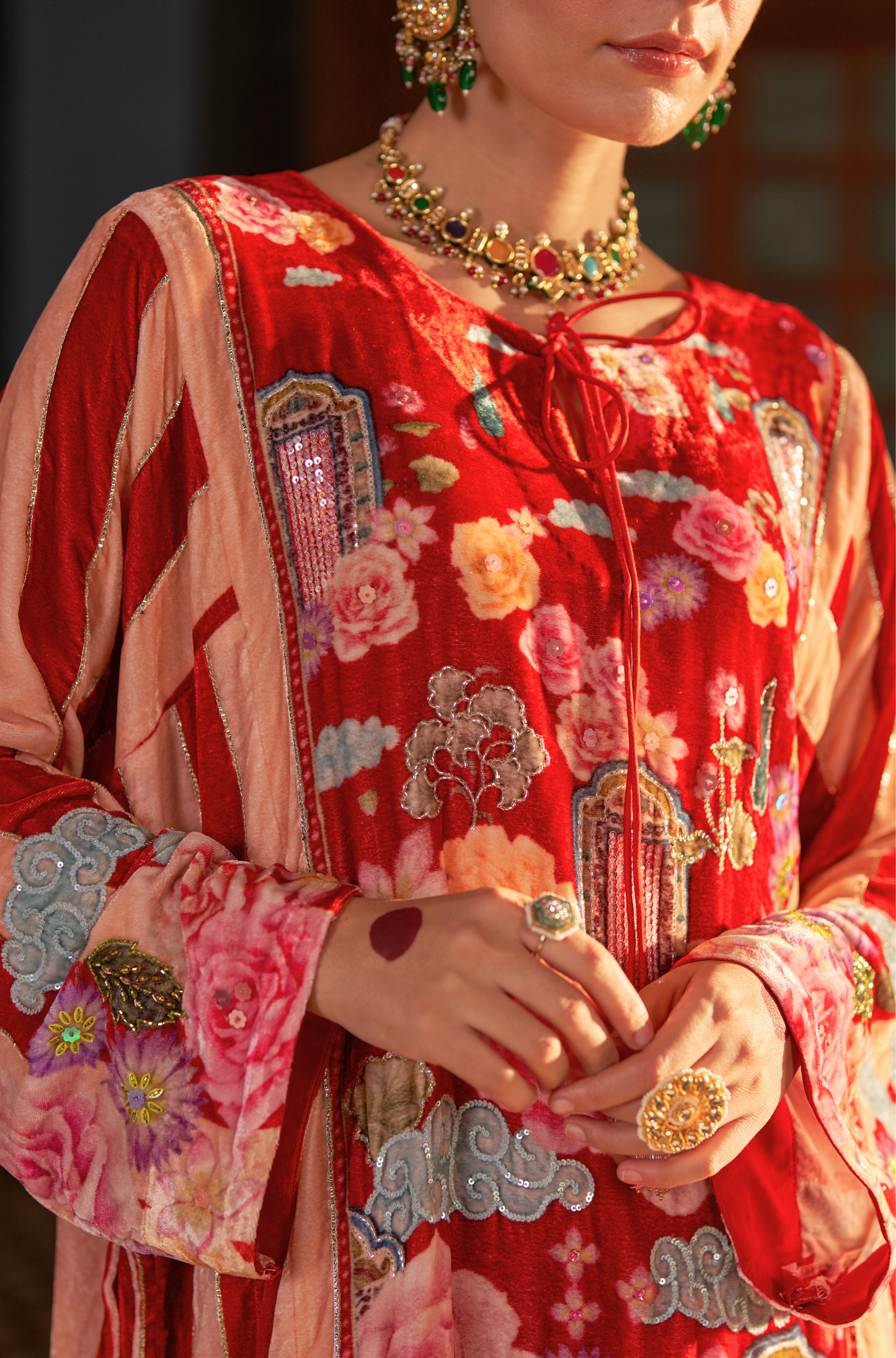 Naaz Red Phiran Set