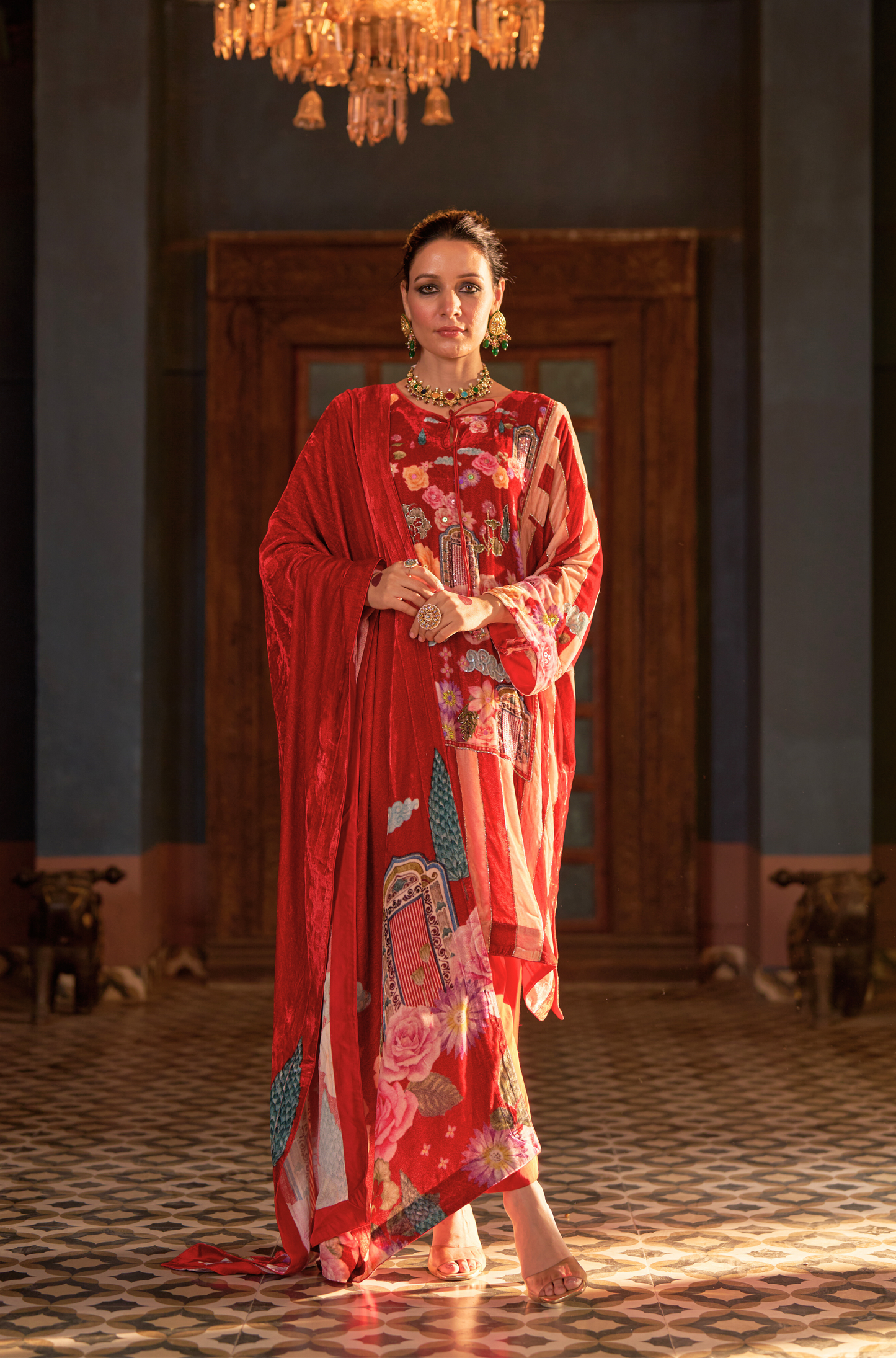 Naaz Red Phiran Set