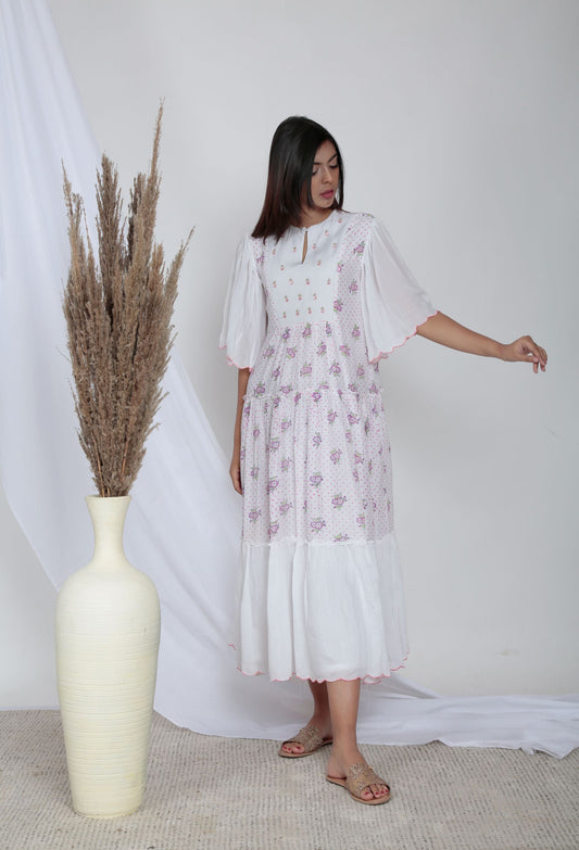 Ditsy PrimRoose Pleated Dress