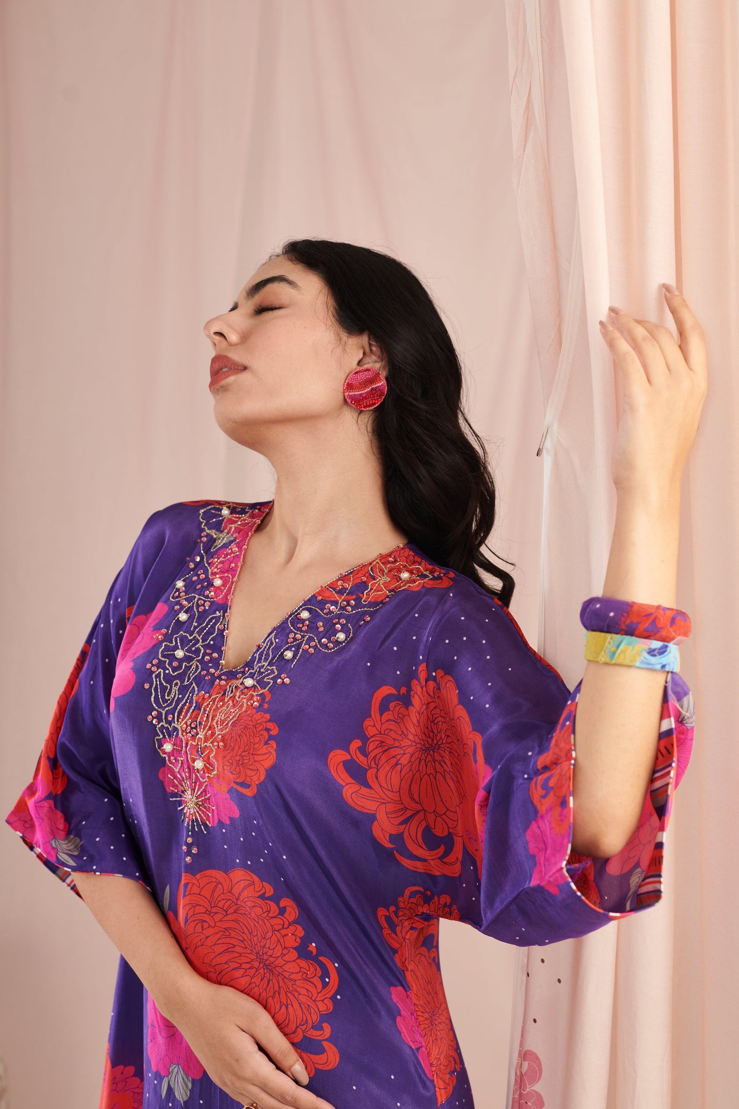 Exquisite purple bloom Kaftaan