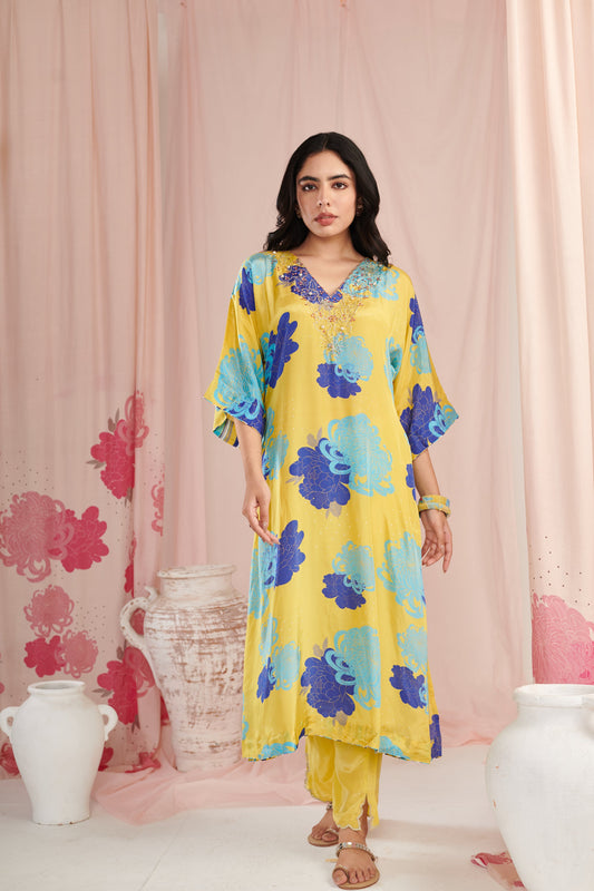 Exquisite lime bloom Kaftaan