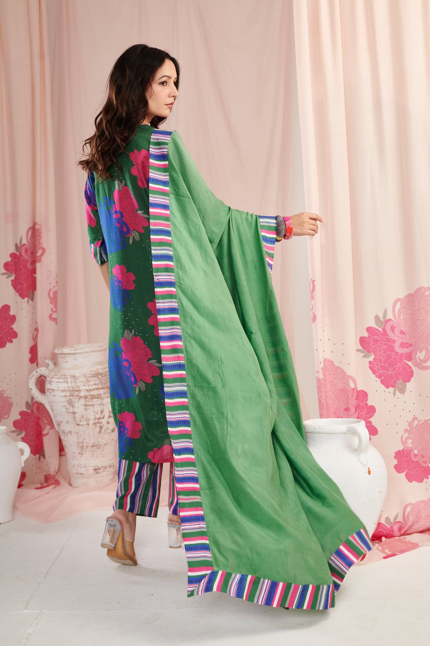 Green saga Kurta Set
