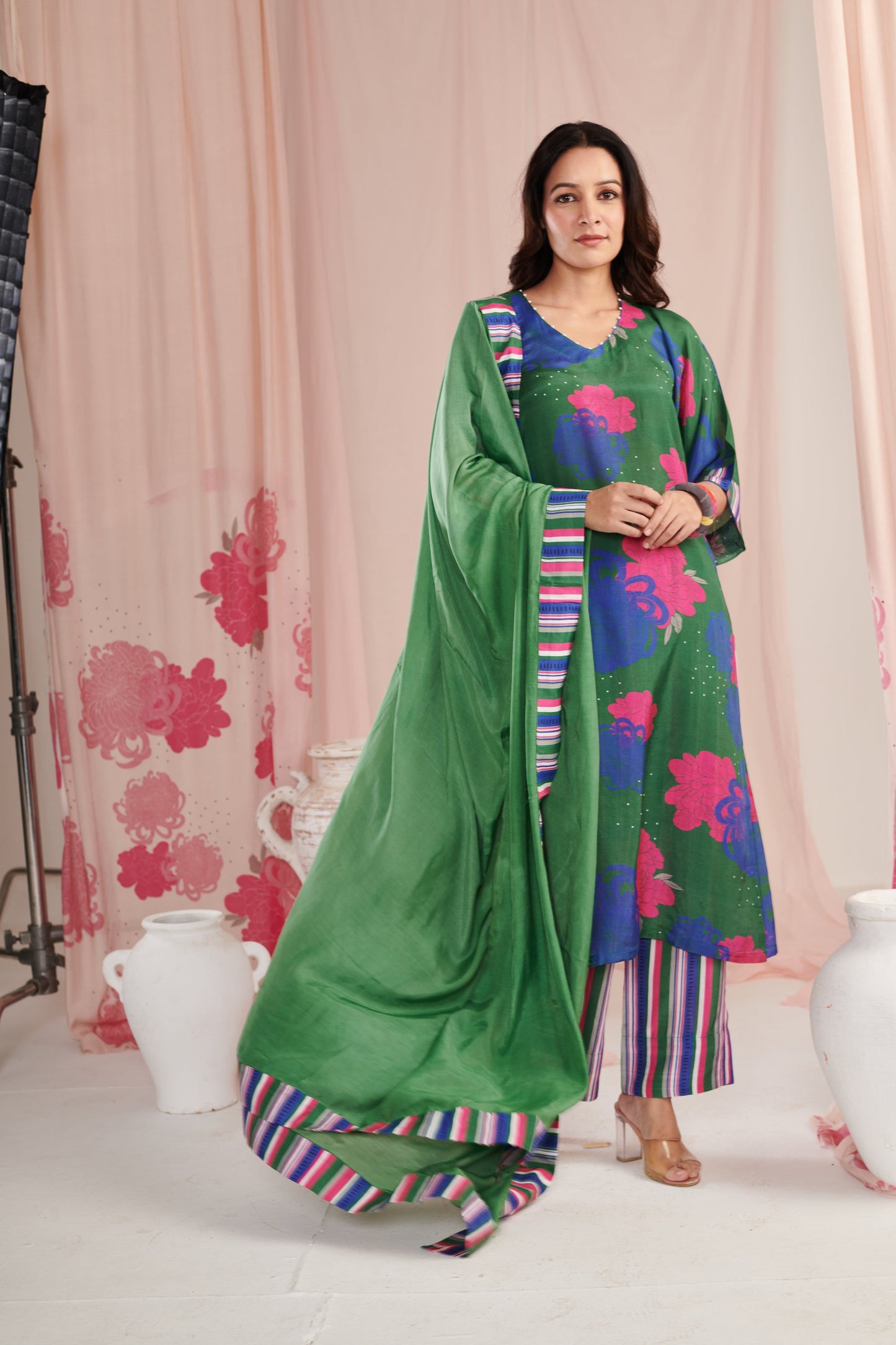 Green saga Kurta Set