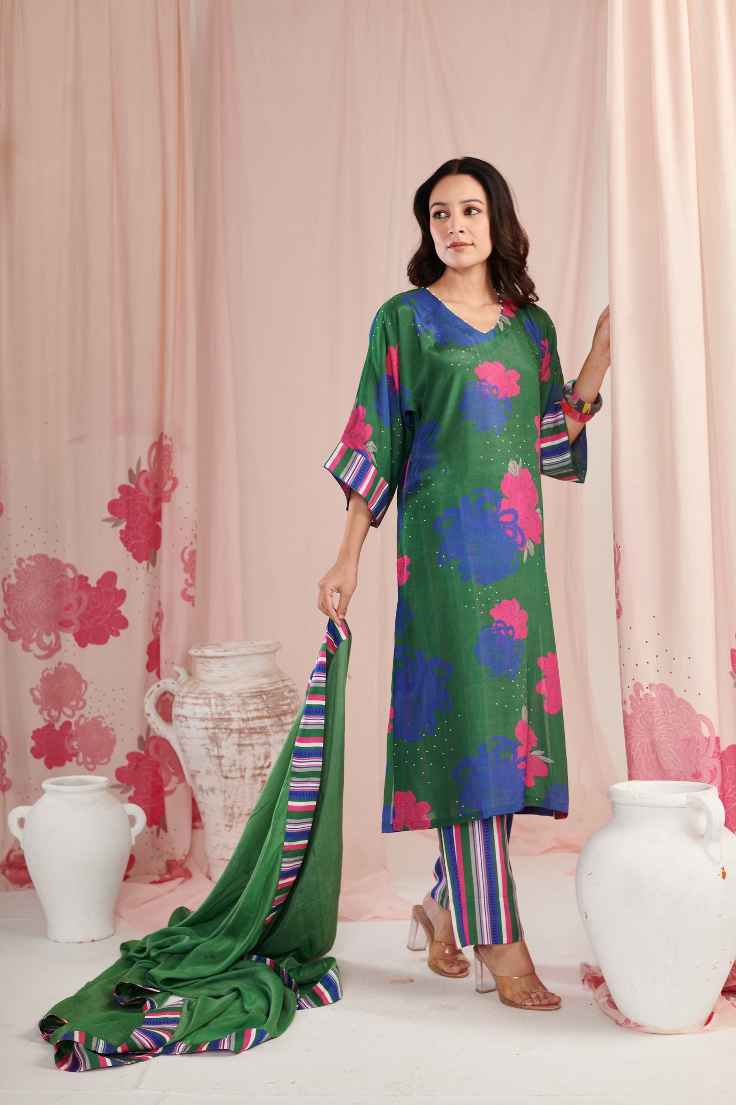Green saga Kurta Set
