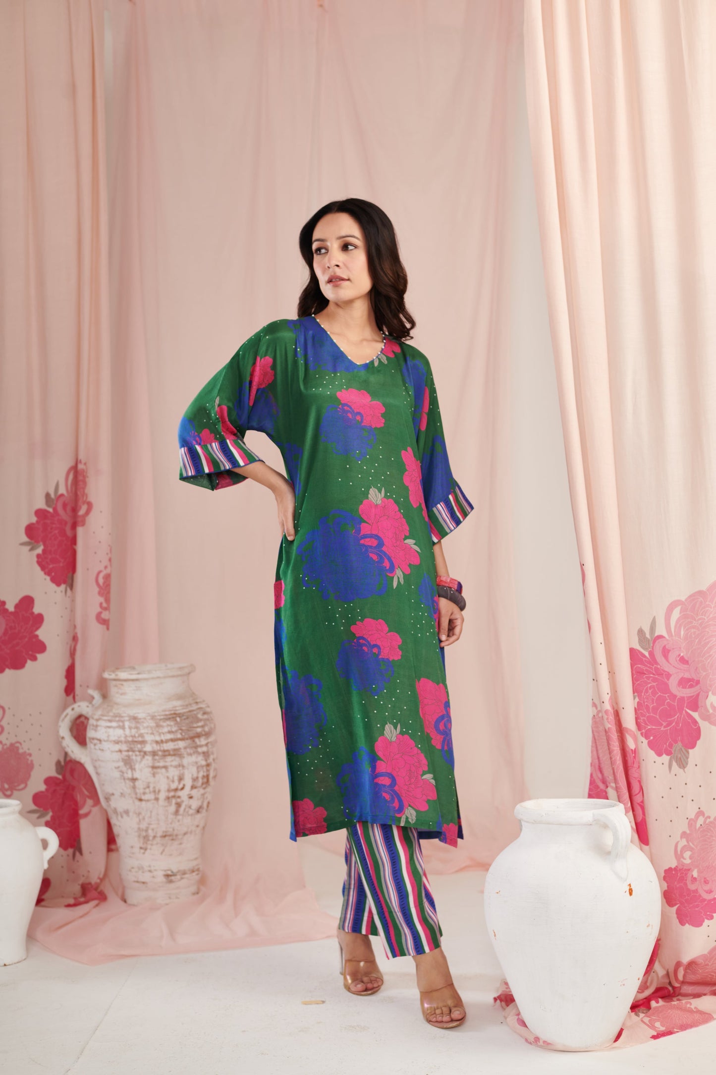 Green saga Kurta Set