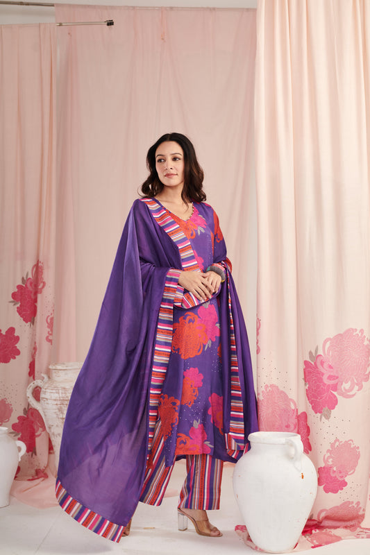 Purple saga Kurta Set