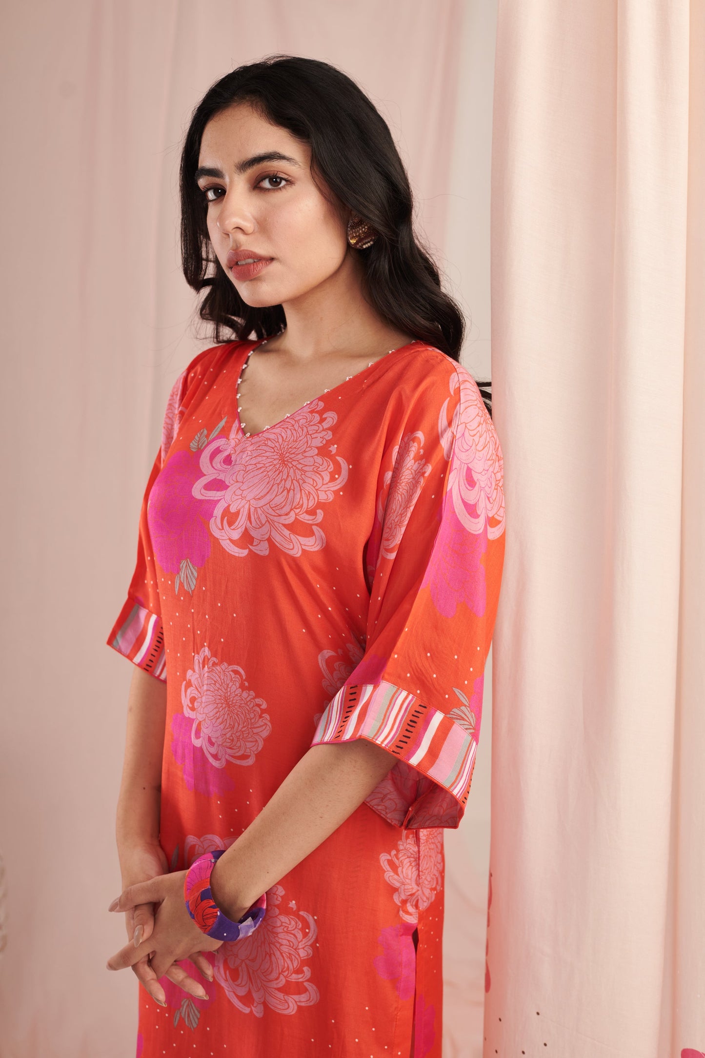 Red saga Kurta Set