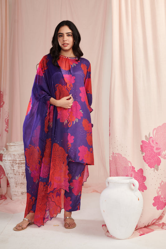 The purple daisy Kurta Set