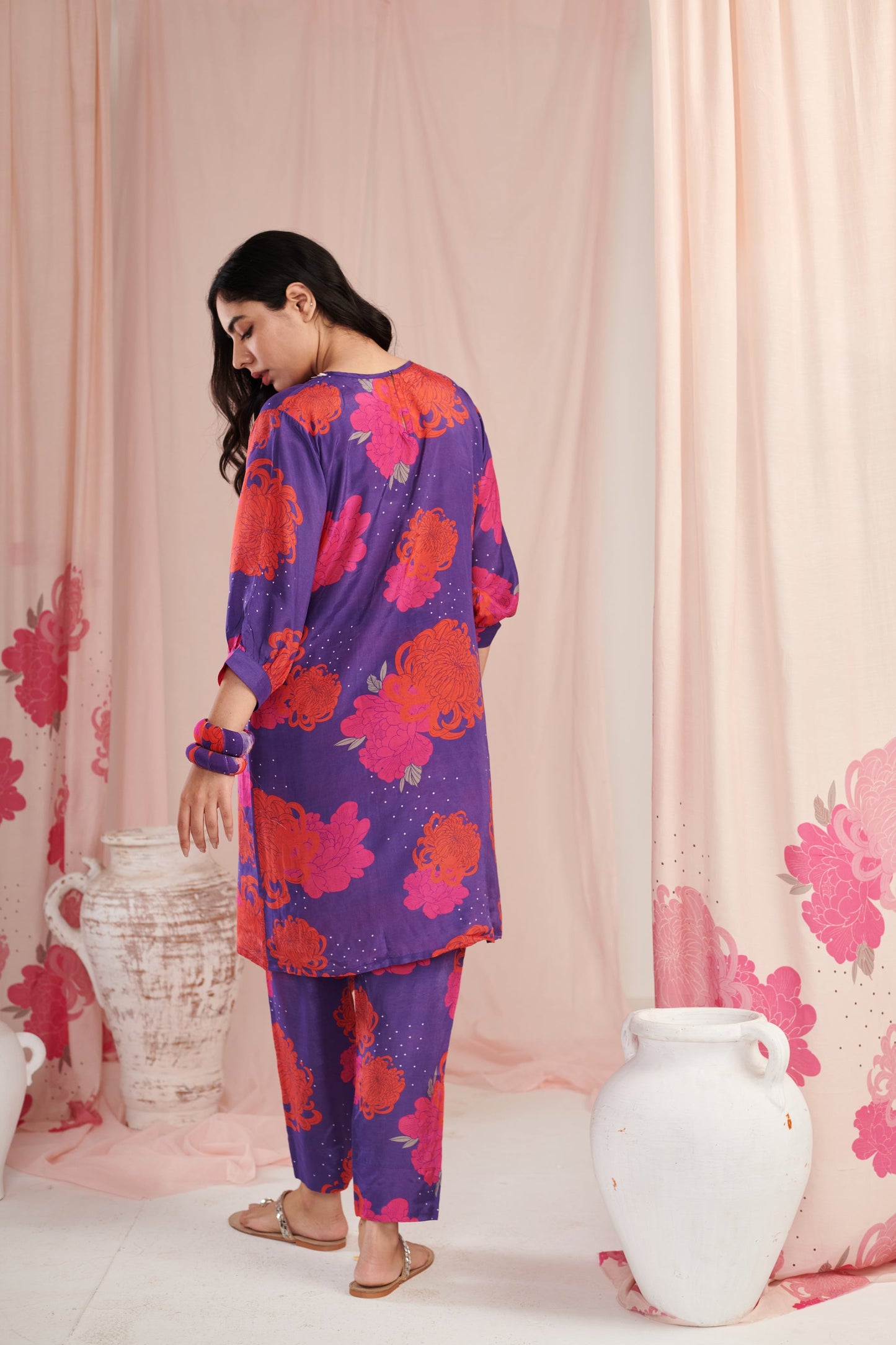 The purple daisy Kurta Set