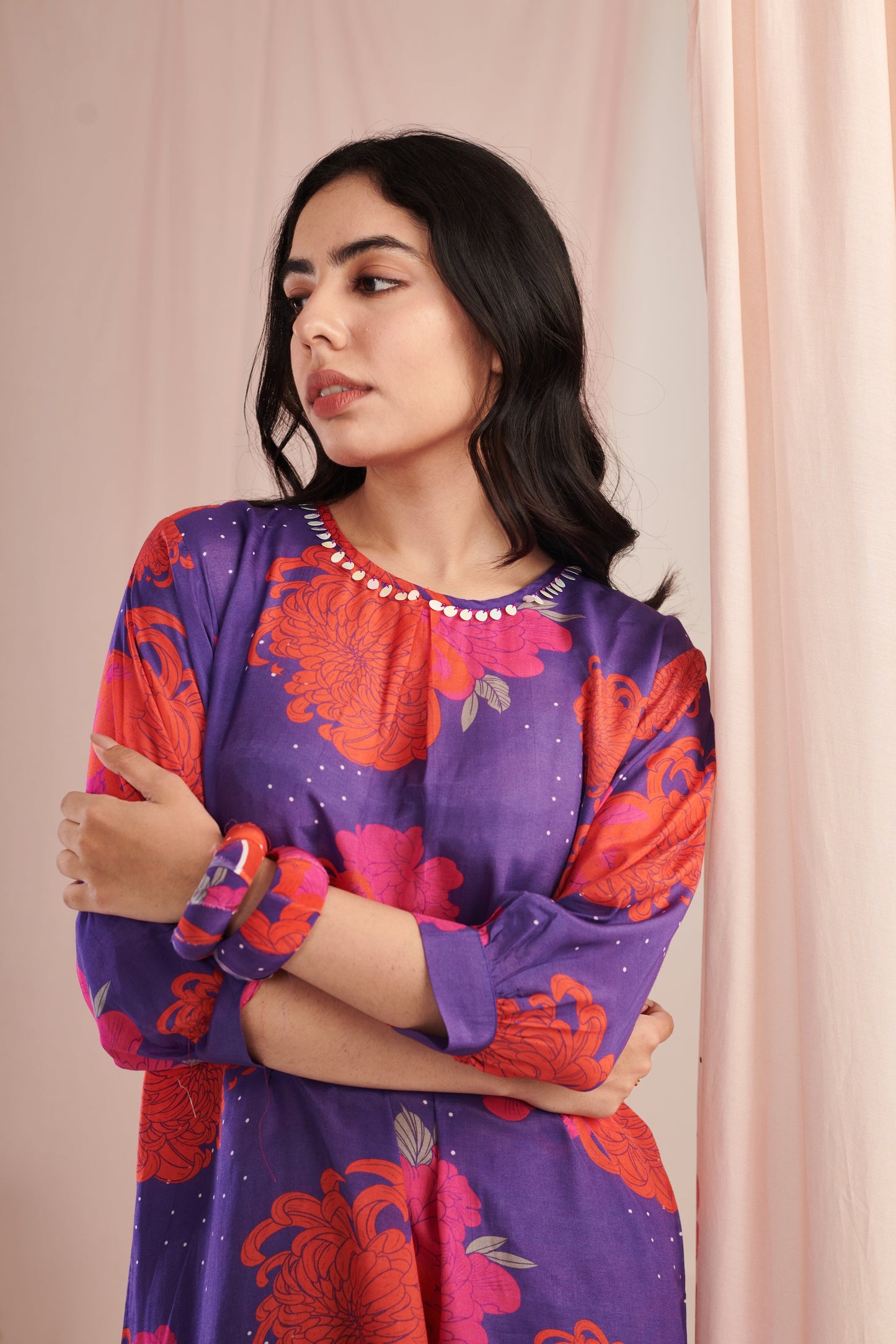 The purple daisy Kurta Set