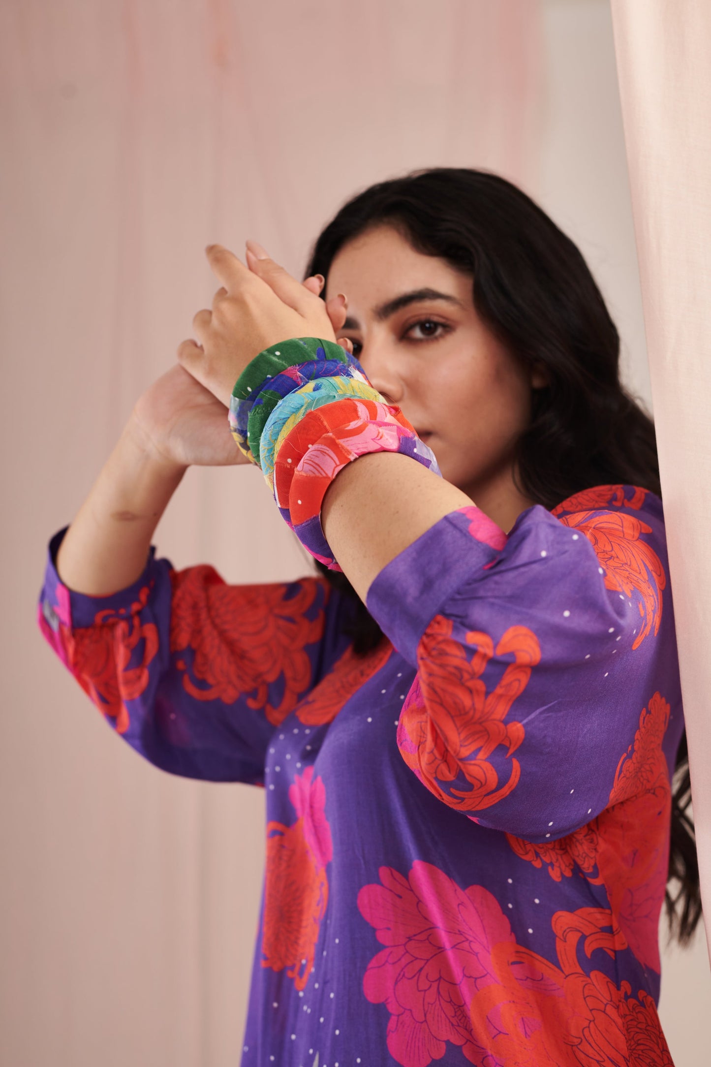 The purple daisy Kurta Set
