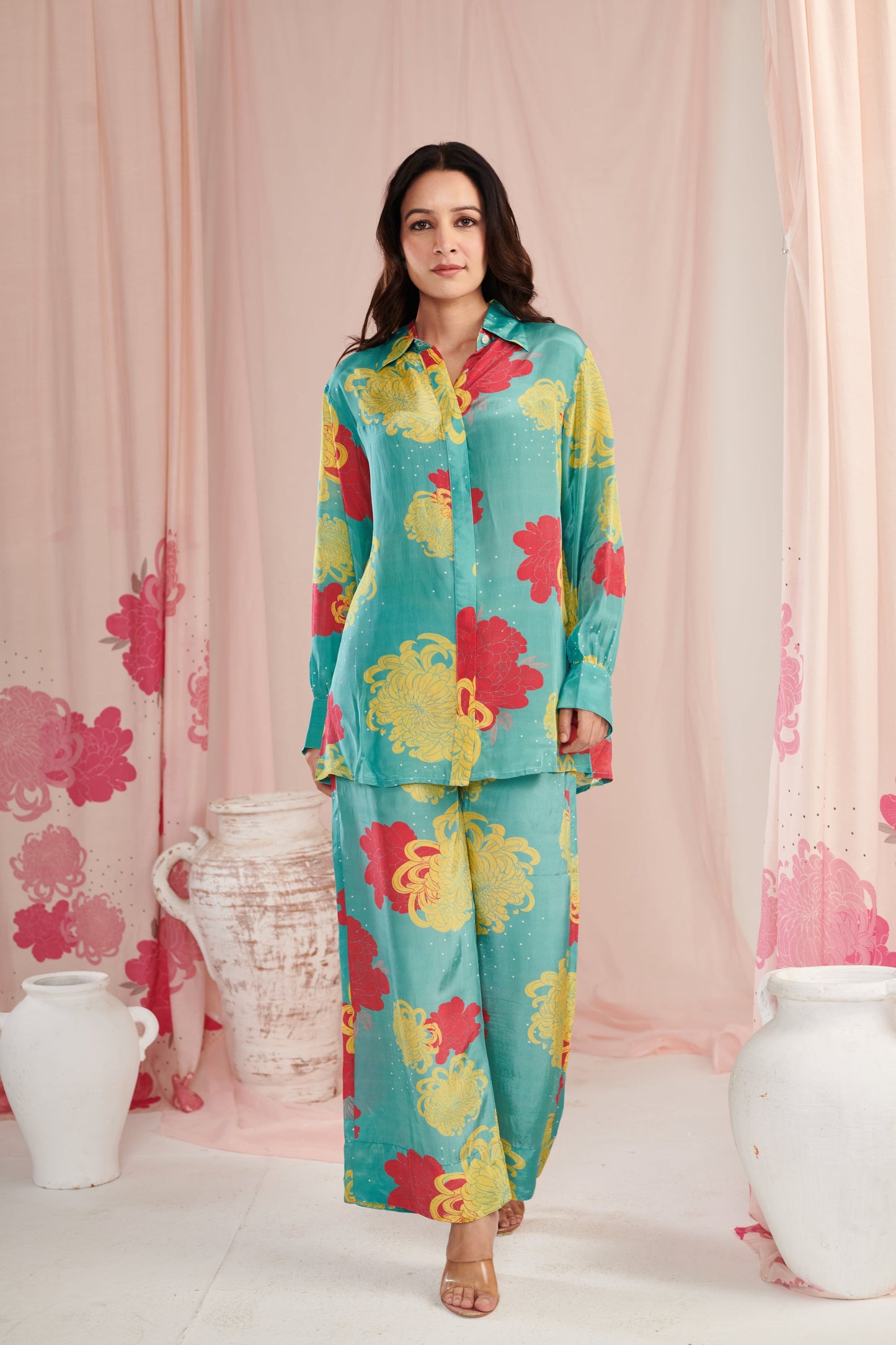 Floral power aqua co-ord set