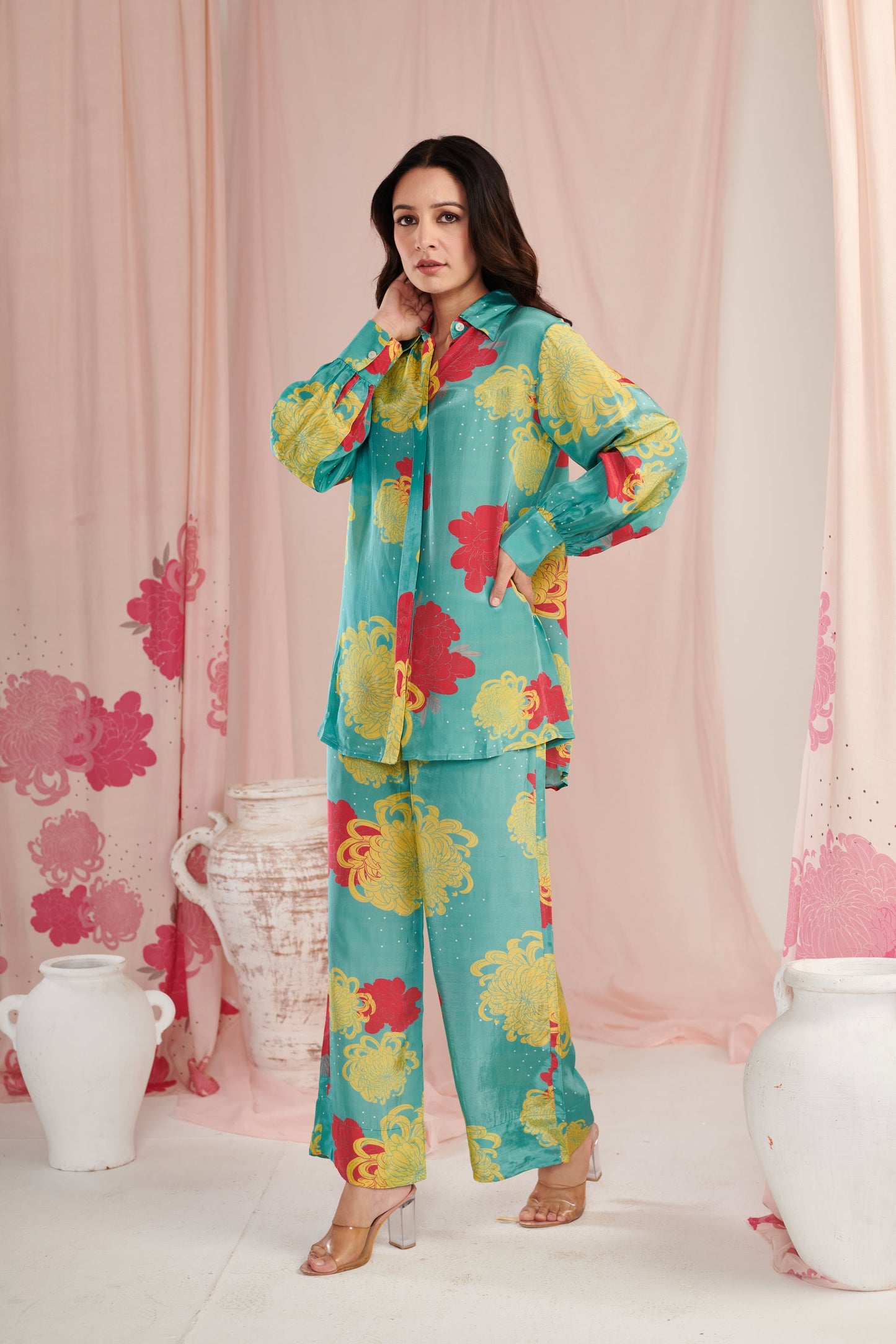 Floral power aqua co-ord set