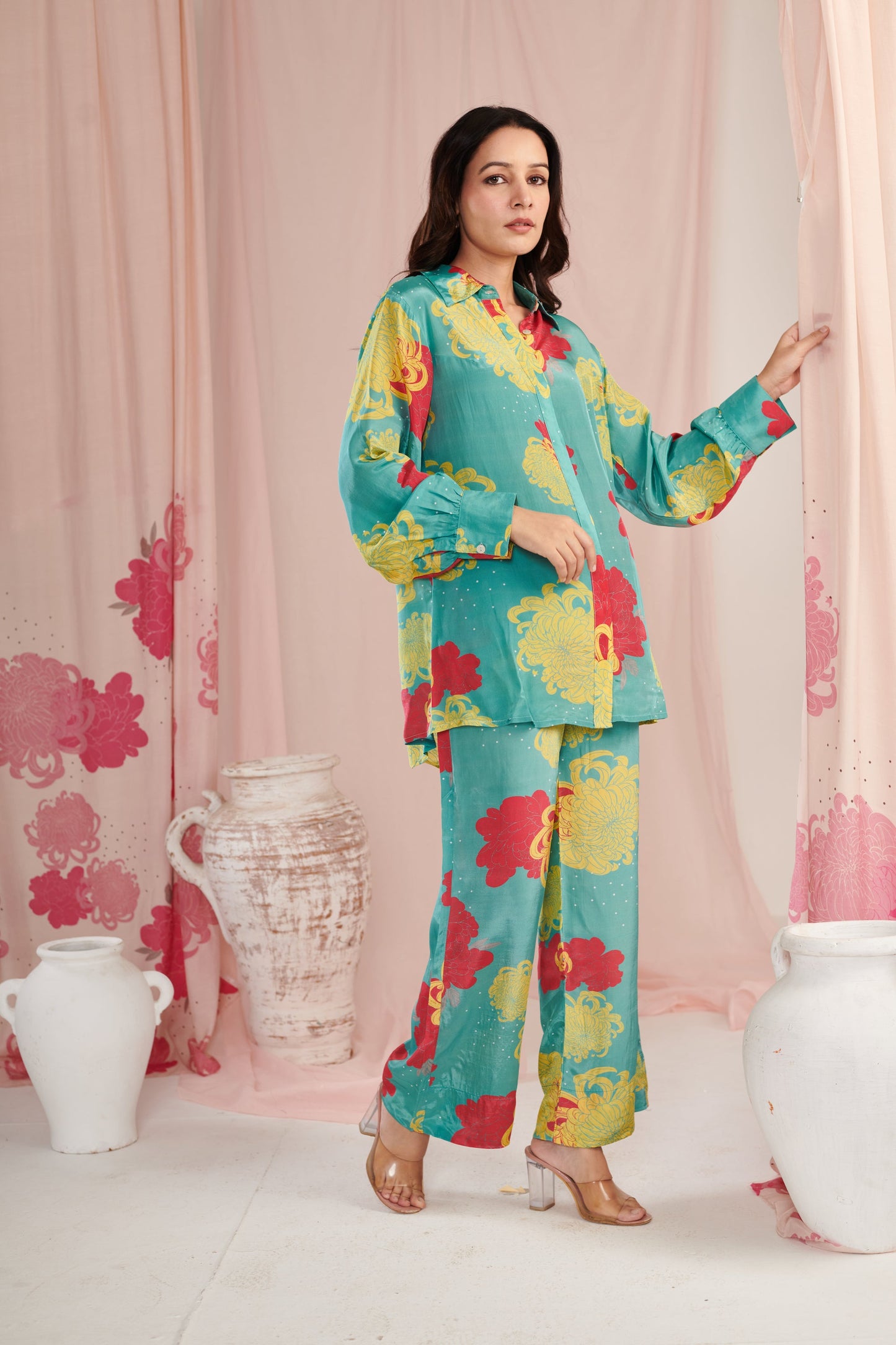 Floral power aqua co-ord set