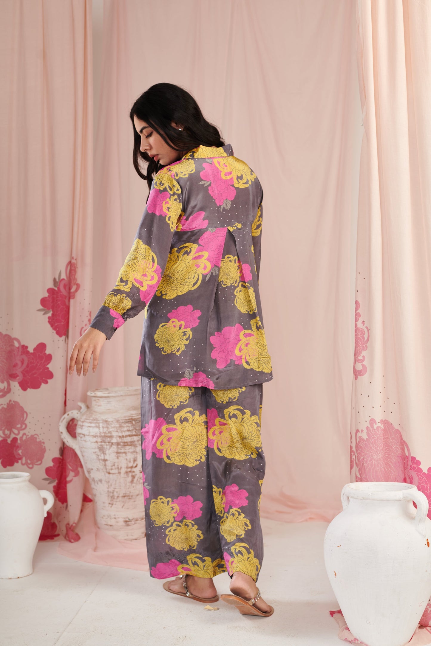 Floral power grey co-ord set