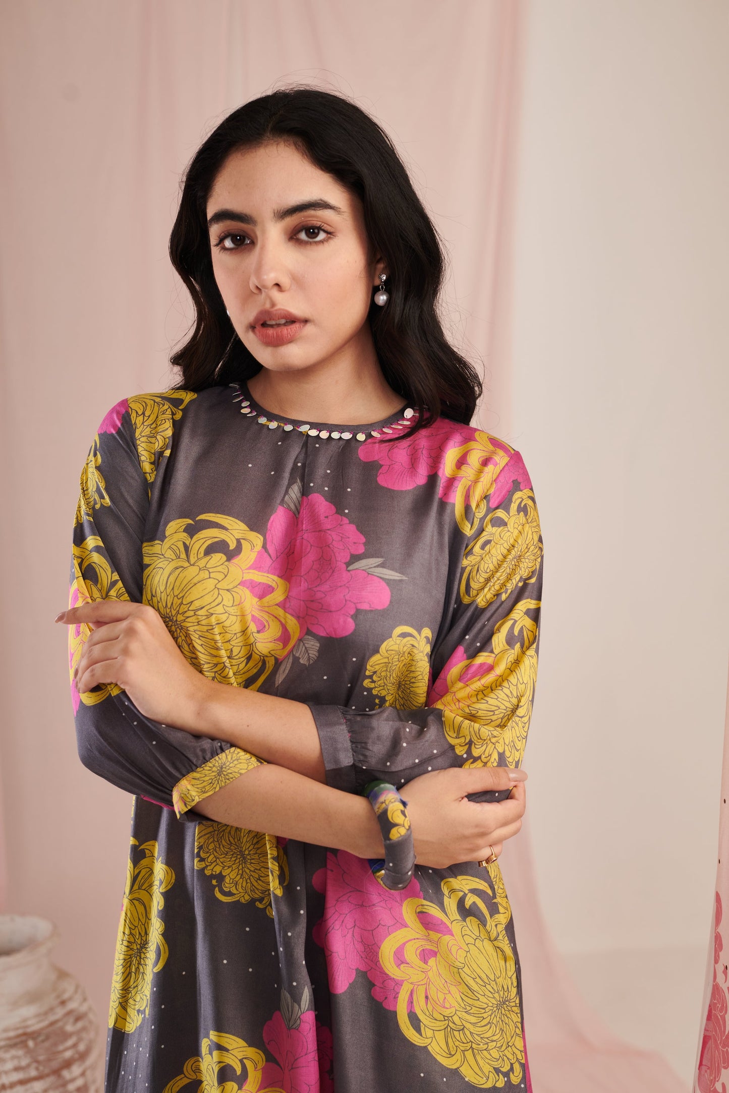 The grey daisy Kurta Set