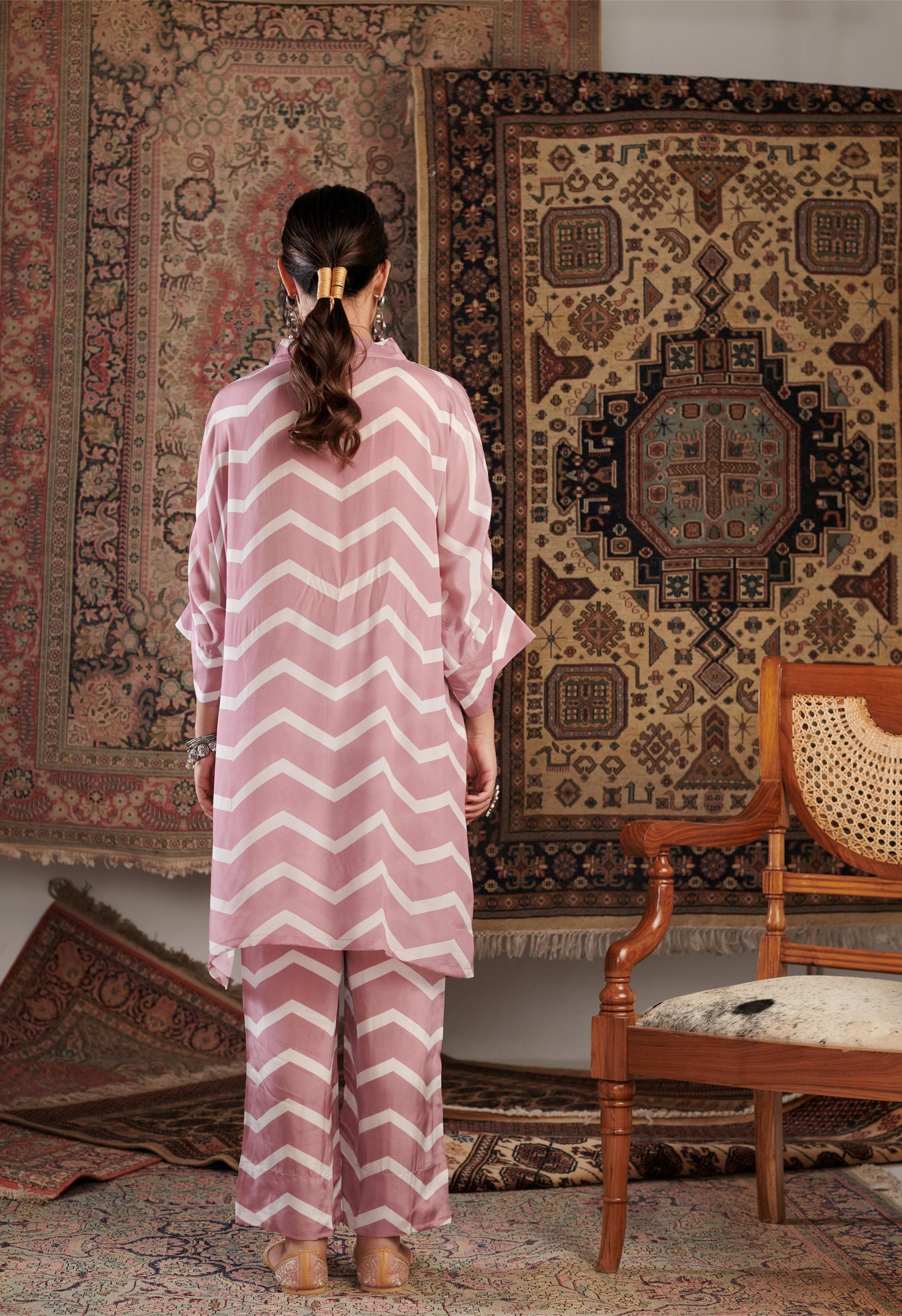 CHEVRON OLD ROSE CO-ORD SET