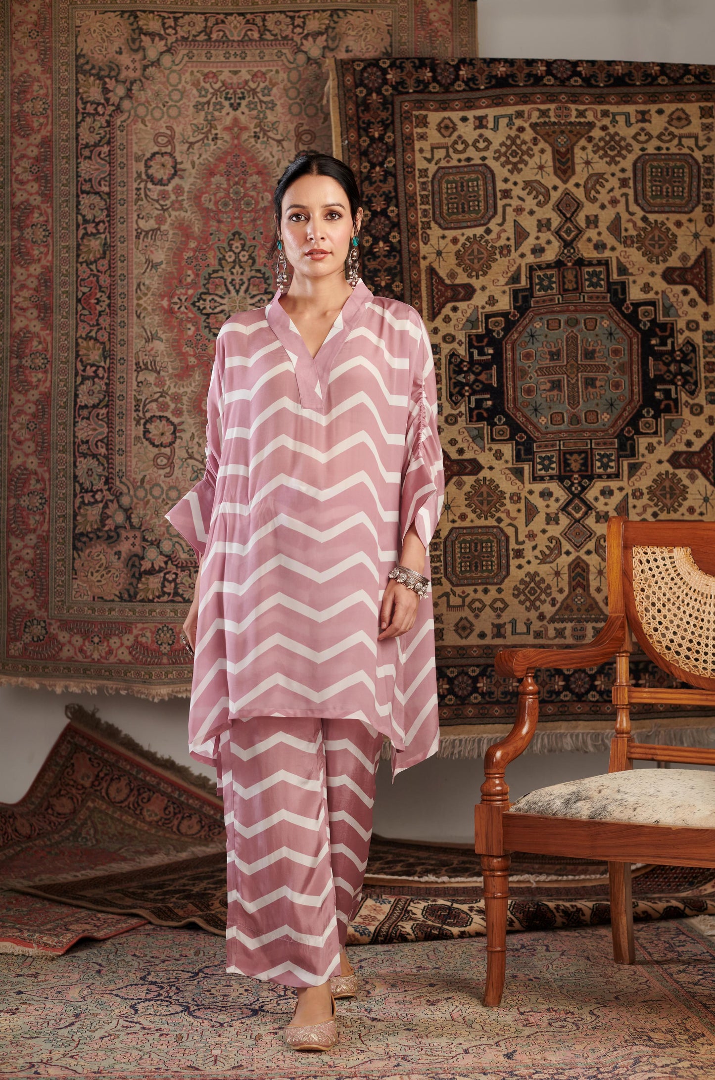 CHEVRON OLD ROSE CO-ORD SET