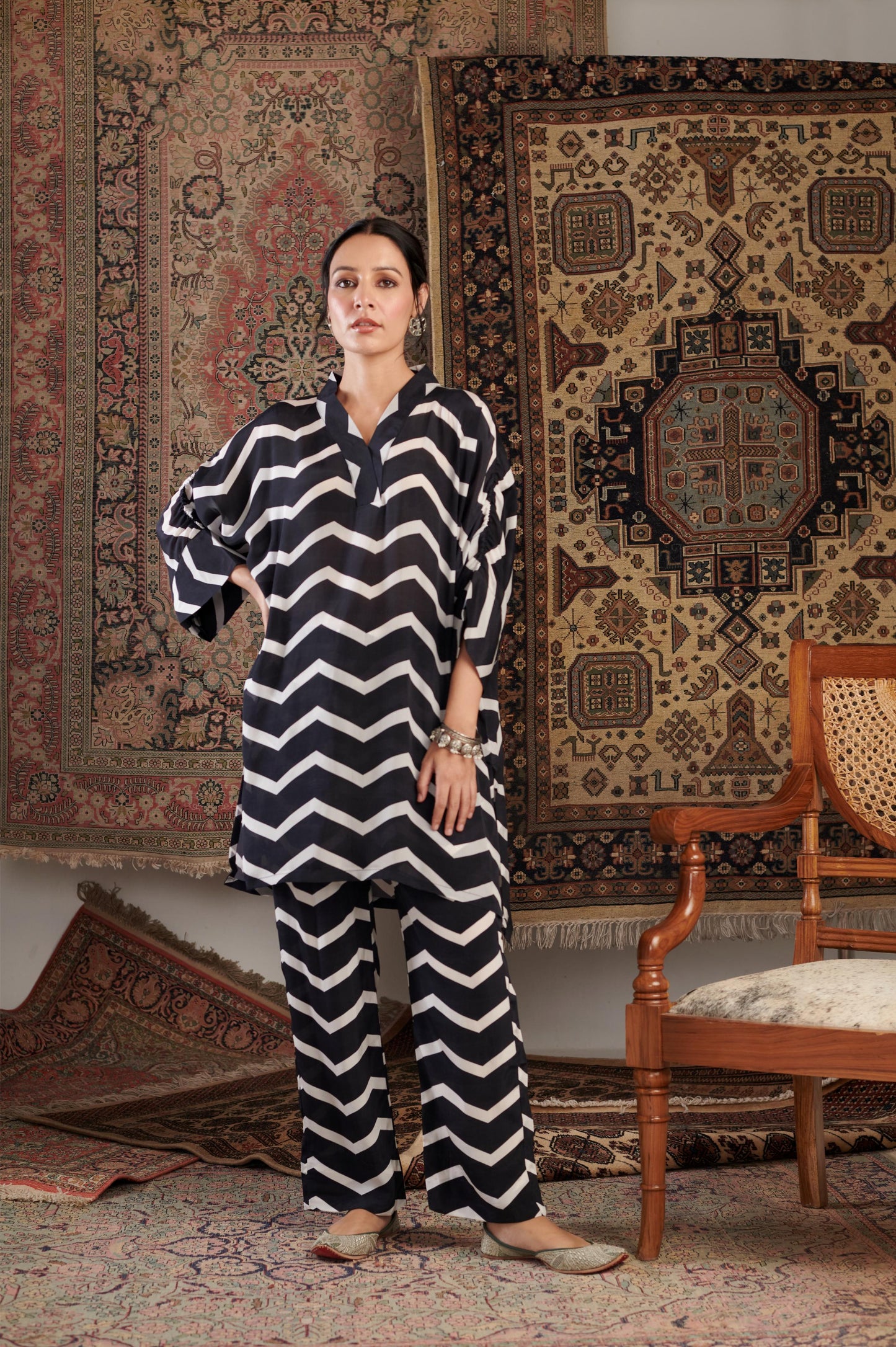 CHEVRON BLACK CO-ORD SET