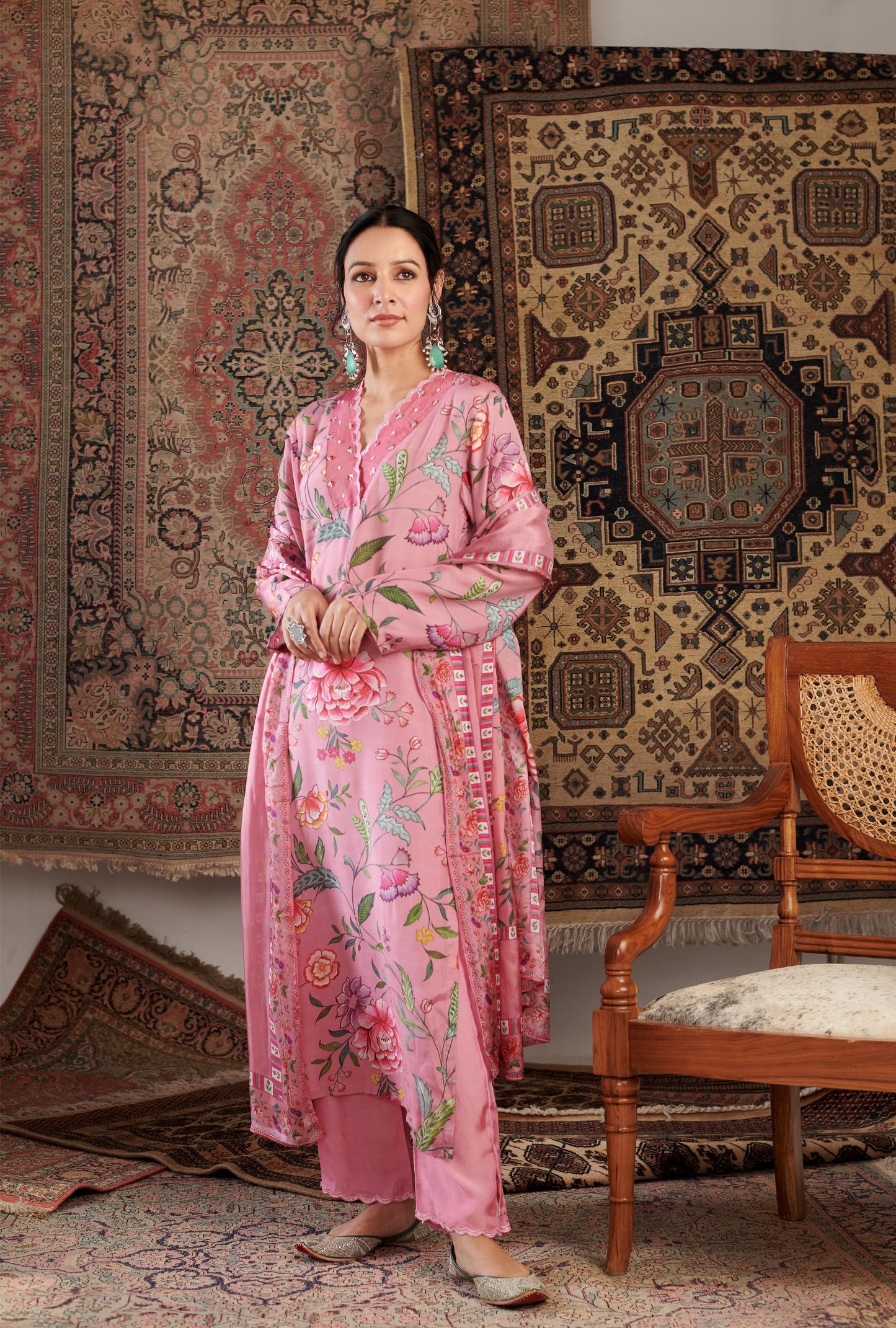 AKS OLD ROSE KURTA SET