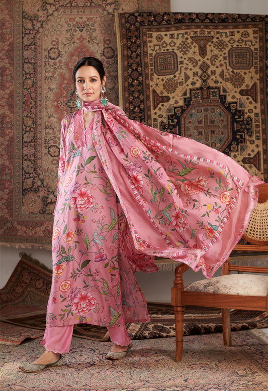 AKS OLD ROSE KURTA SET