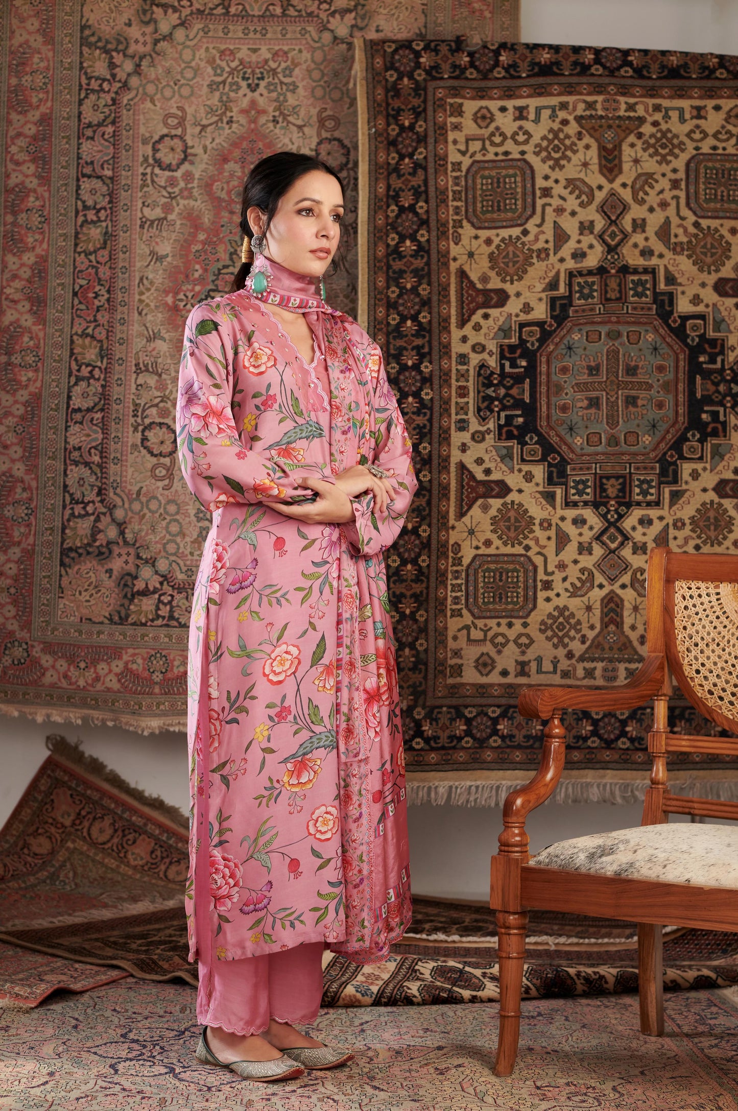 AKS OLD ROSE KURTA SET
