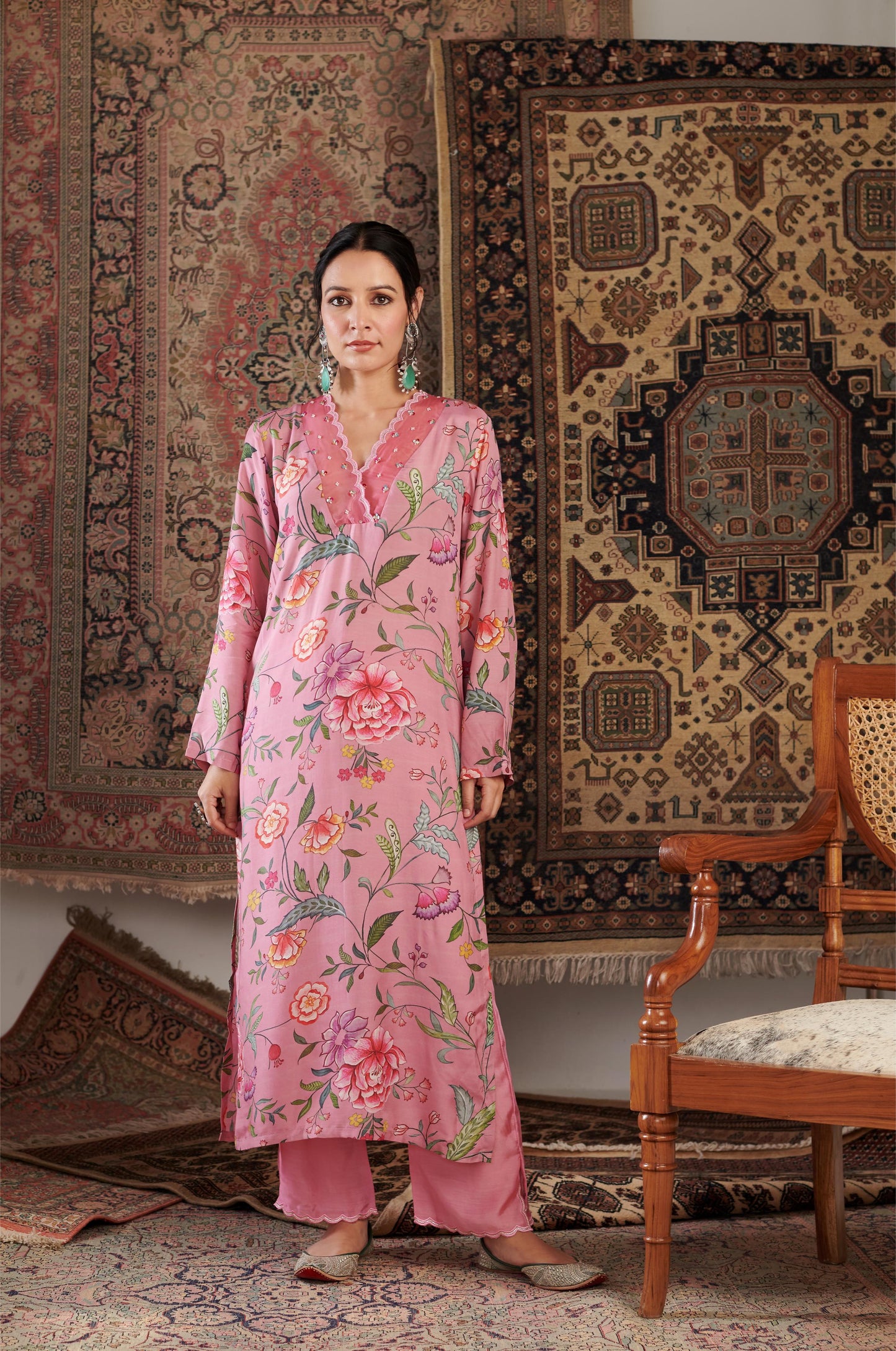 AKS OLD ROSE KURTA SET