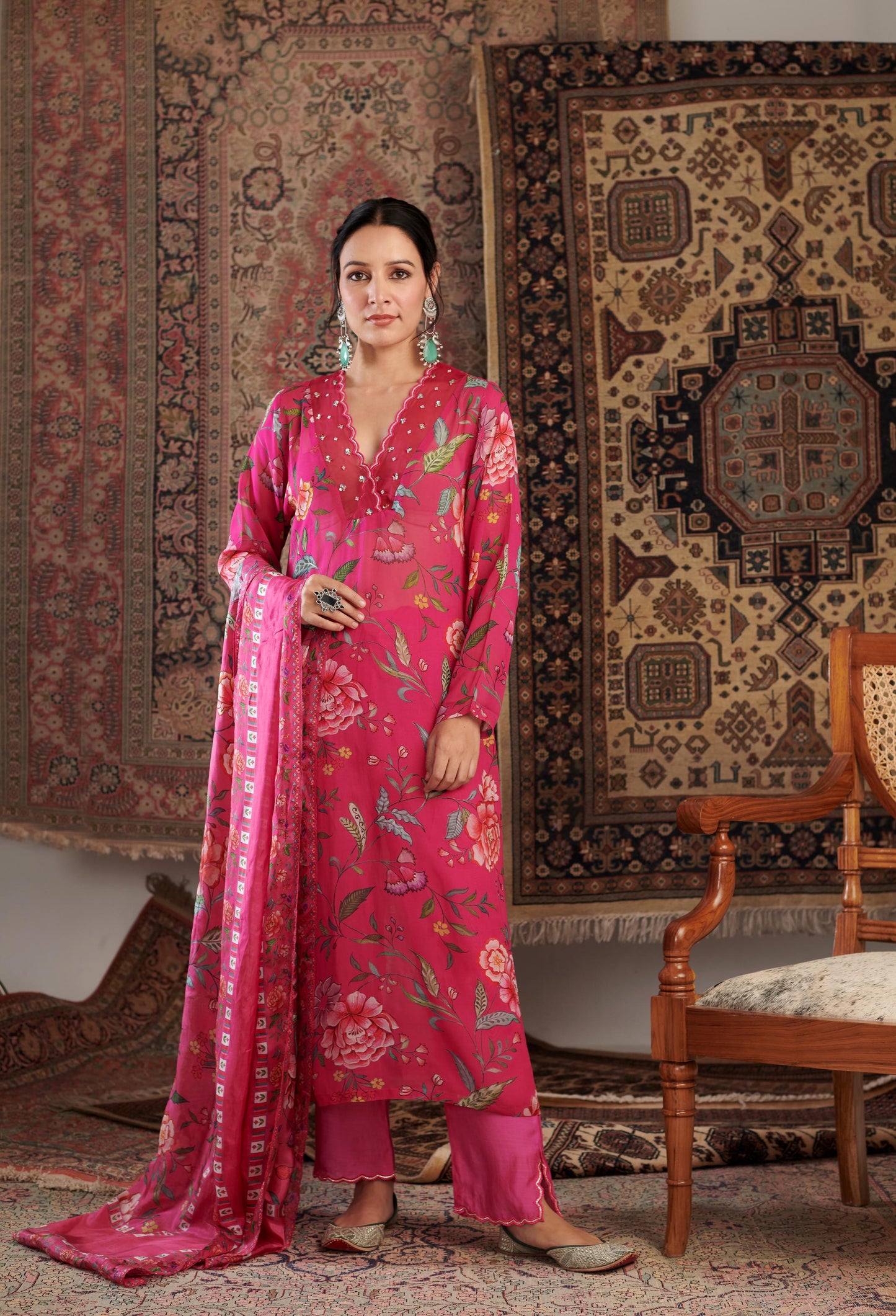 AKS HOT PINK KURTA SET