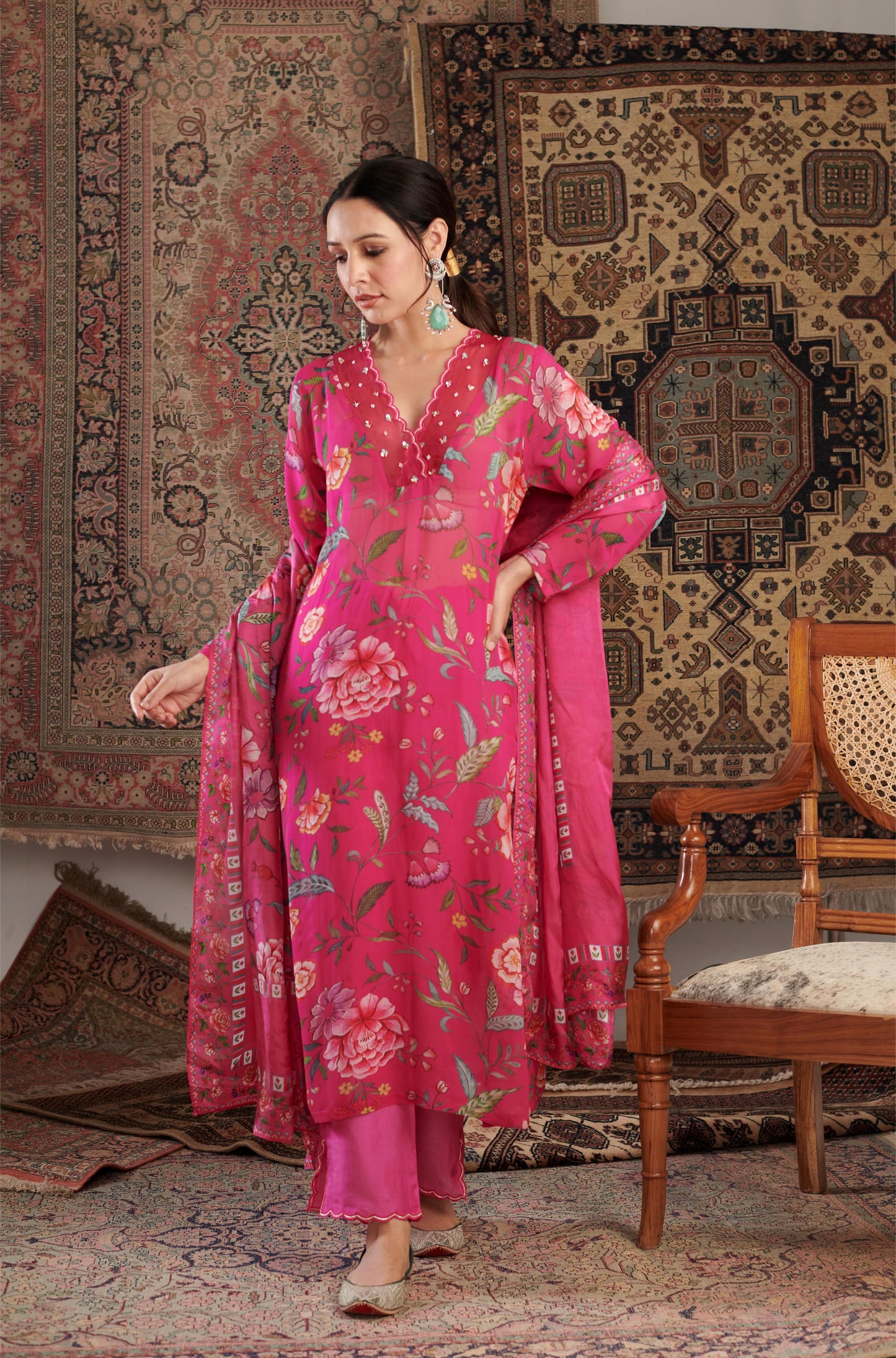 AKS HOT PINK KURTA SET