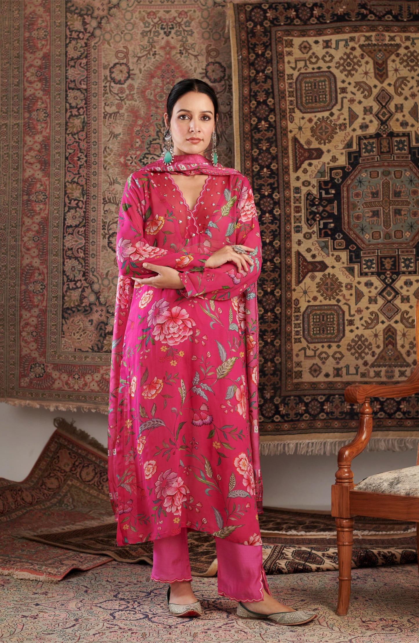 AKS HOT PINK KURTA SET