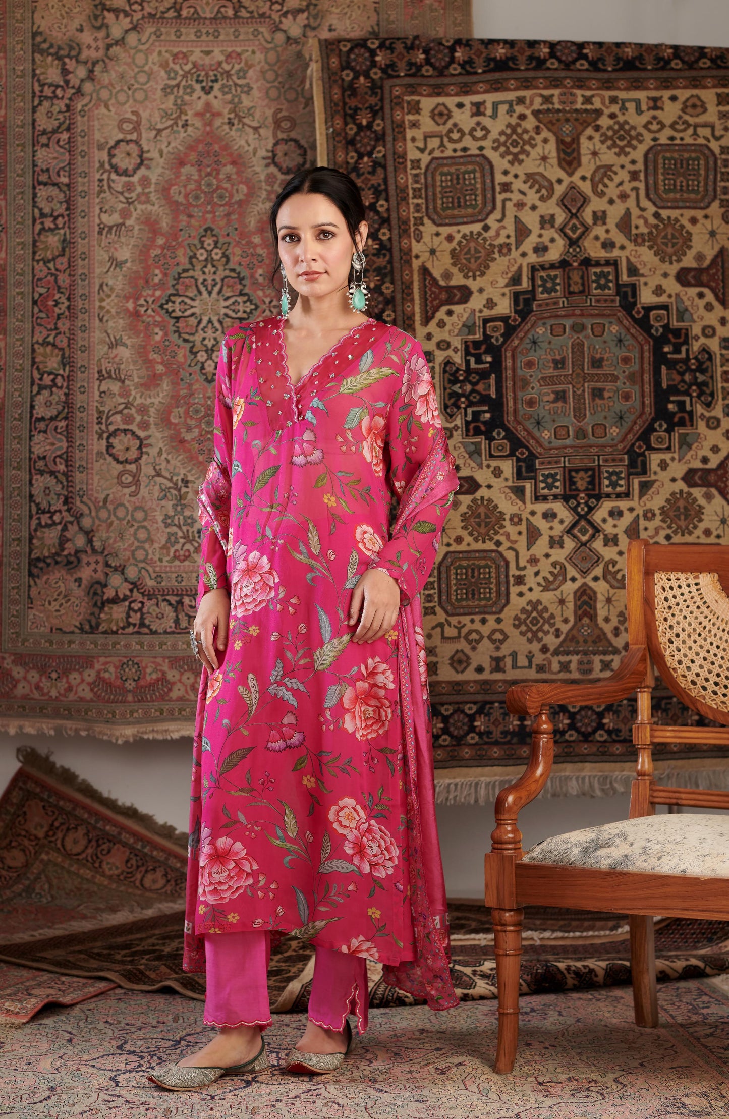 AKS HOT PINK KURTA SET