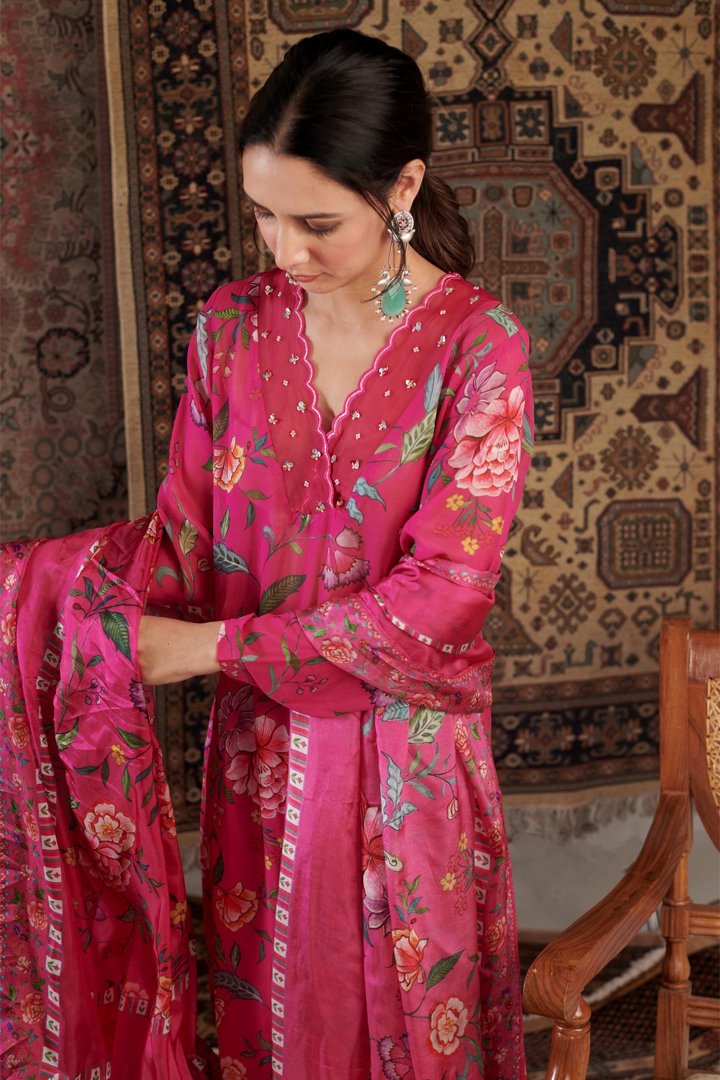 AKS HOT PINK KURTA SET