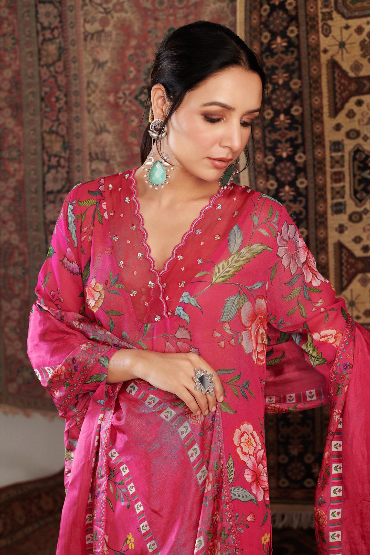 AKS HOT PINK KURTA SET