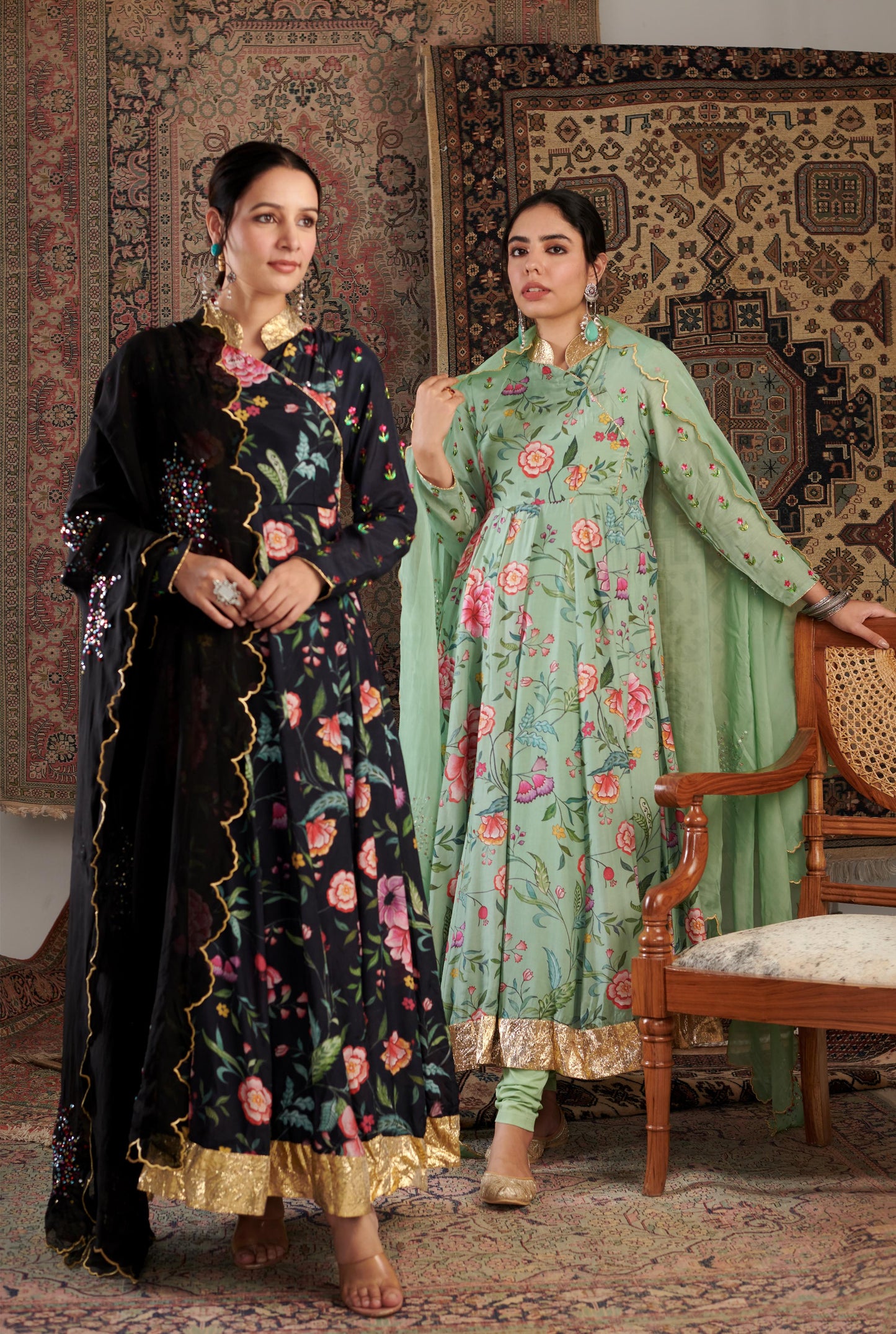 AKS BLACK ANARKALI SET