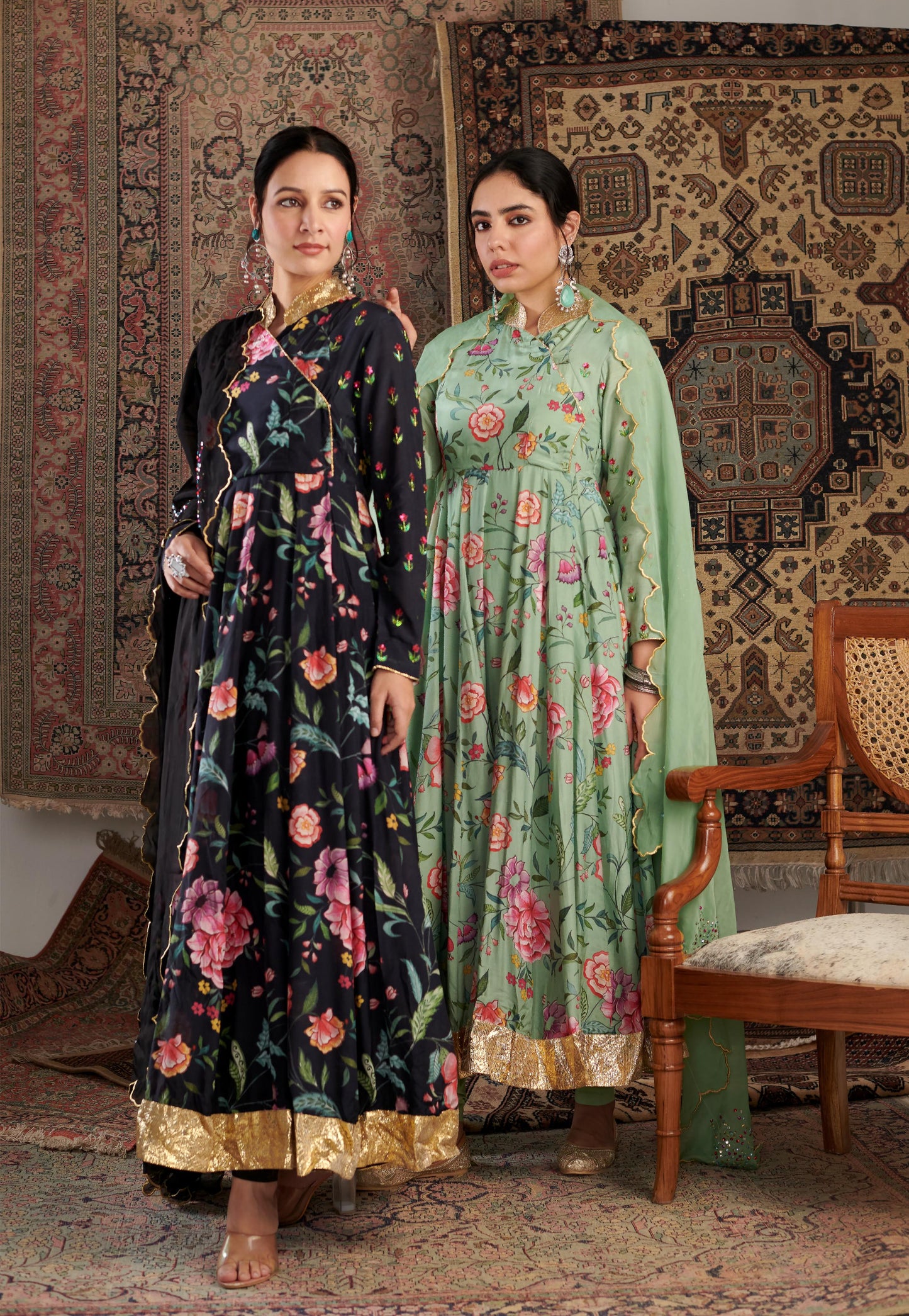 AKS BLACK ANARKALI SET