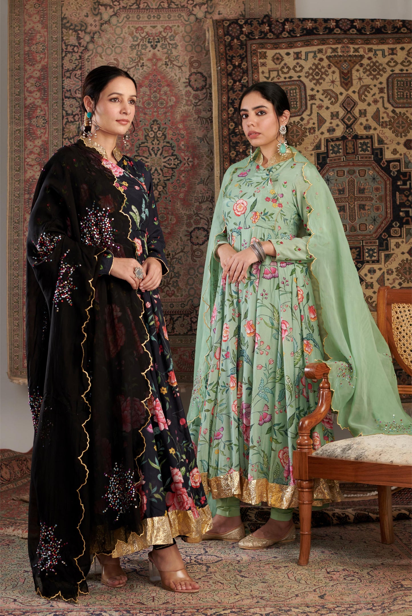 AKS BLACK ANARKALI SET