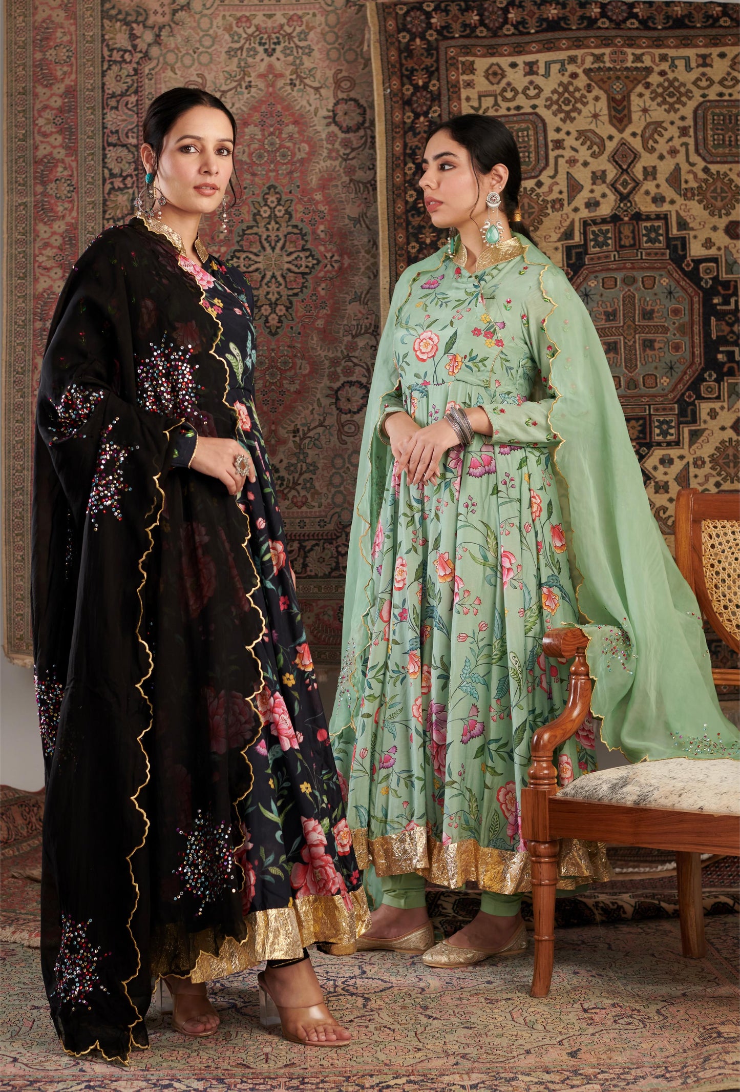 AKS BLACK ANARKALI SET