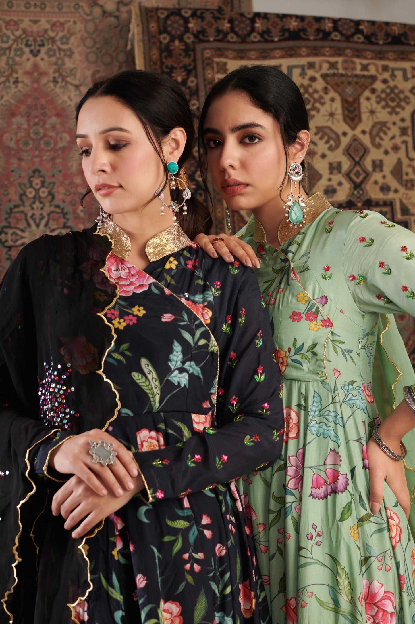 AKS BLACK ANARKALI SET
