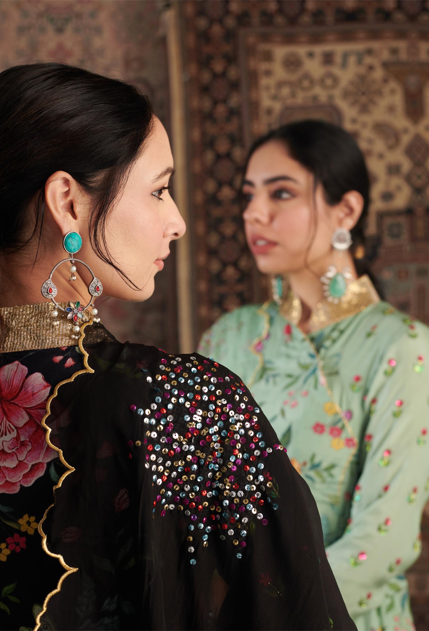 AKS BLACK ANARKALI SET