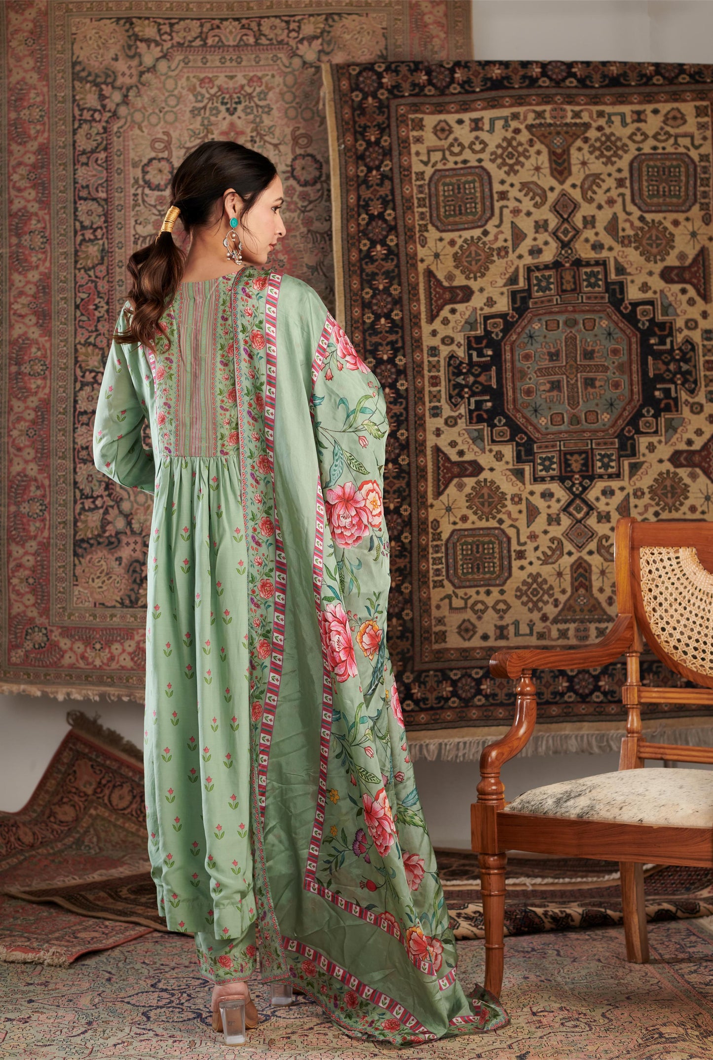 GUL EMBROIDERED MINT KURTA SET