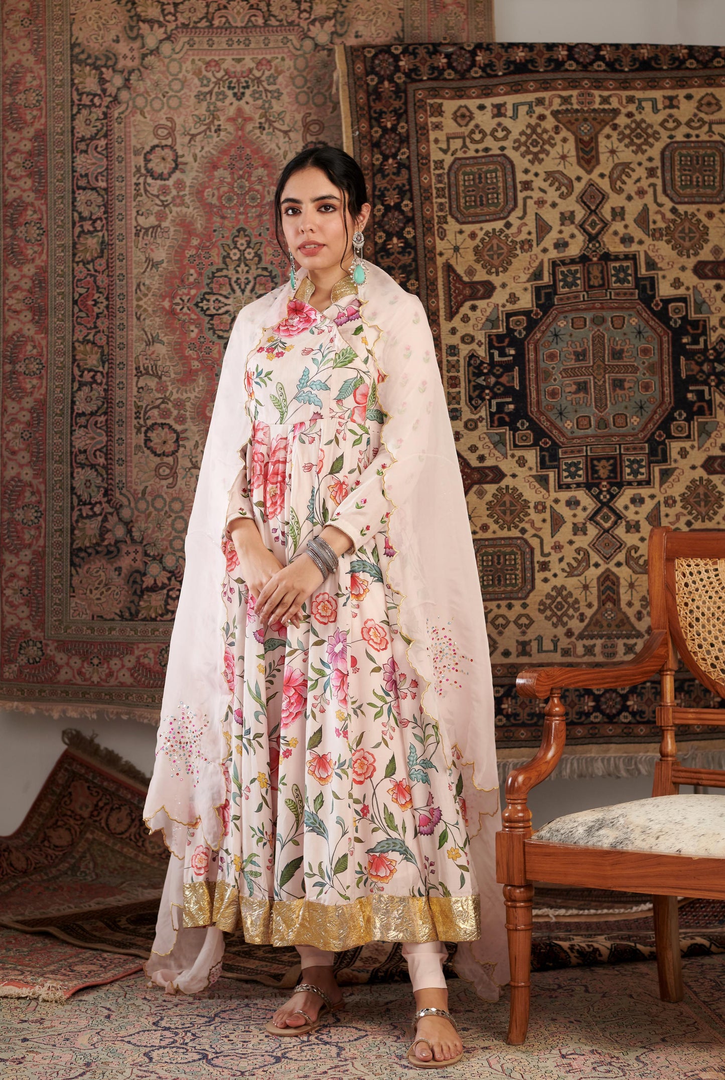 AKS IVORY ANARKALI SET